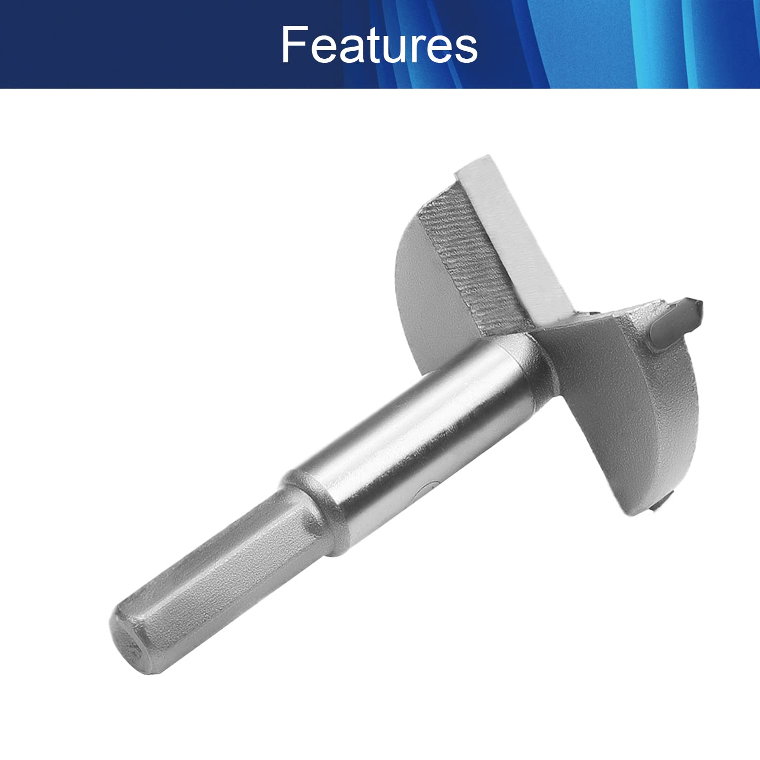 50mm Carbide Forstner Drill Bit - Hex Handle Wood Hole Saw for Wood, Plastic & Plywood - Perfect for Woodworking, Cabinetry & DIY Projects