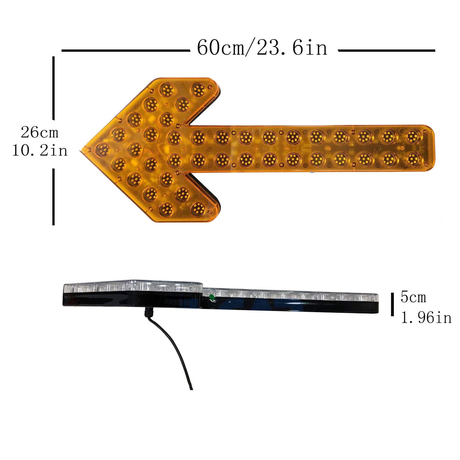 12V Traffic Consultant Arrow Indicator Light - High Visibility Strobe Warning Light for Construction, Road Work & Water Trucks - Durable Safety Beacon for Night Operations & Hazard Zones
