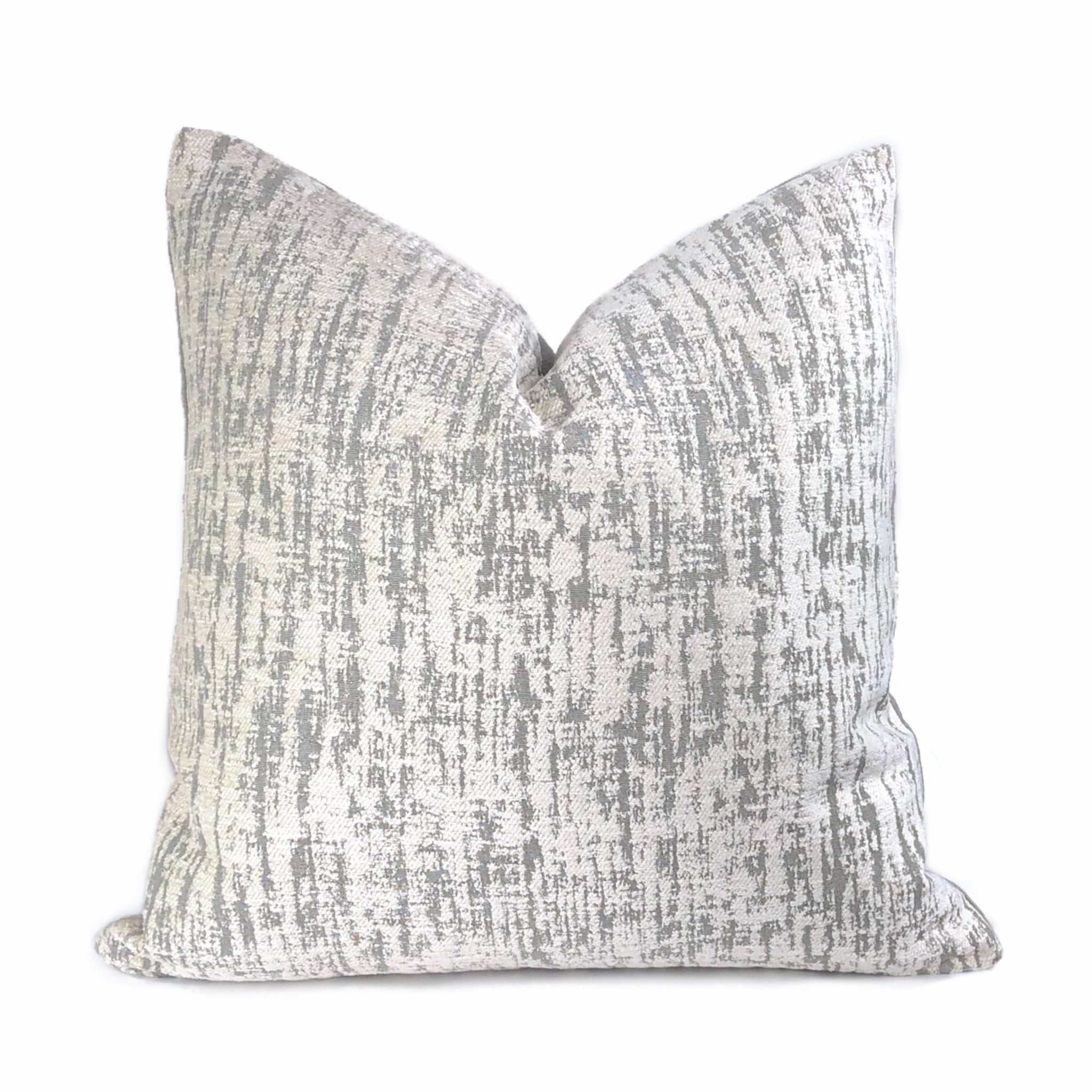 Cameron Gray Cream Chenille Pillow Cover - Soft Textured Throw Pillow Case for Sofa, Bed & Home Decor