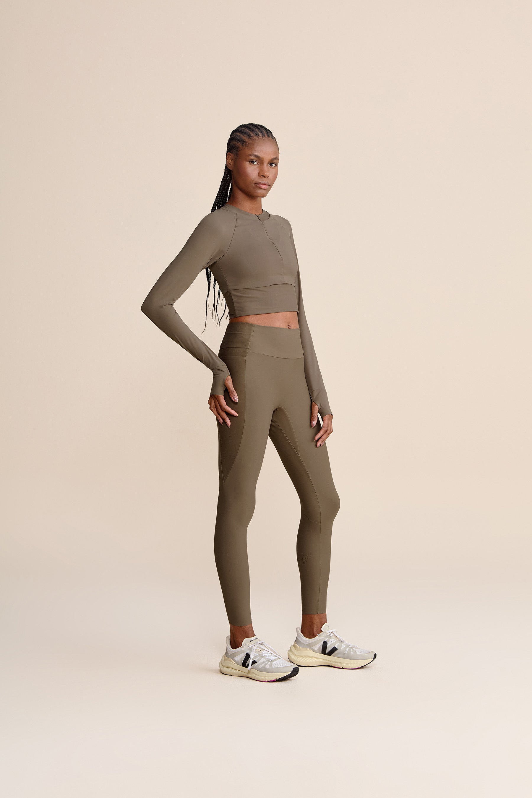 Race Pro® Tule Cropped Long Sleeve Top - Women's Athletic Workout Shirt for Running, Yoga & Gym - Breathable & Stretchy Performance Top