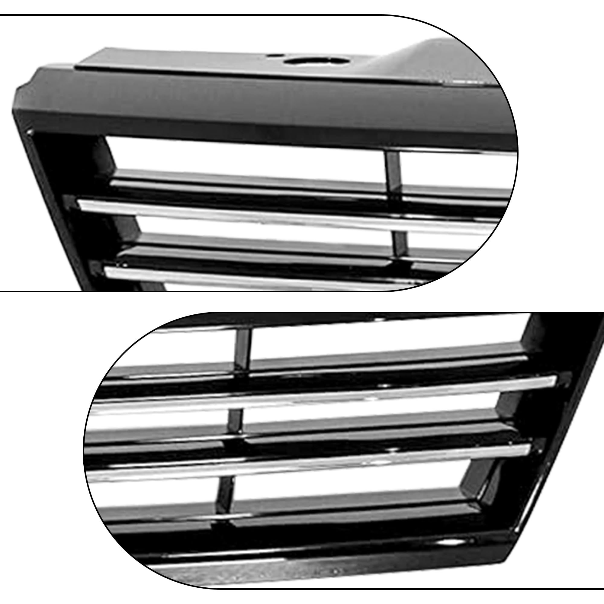 PartsFlow Front Upper Grille Mesh Black With Chrome Trim - Compatible With 2011-2014 VW Volkswagen Jetta Sedan MK6 | Replacement Car Grille for Enhanced Style & Protection | Perfect for Upgrades, Repairs, and Custom Car Modifications