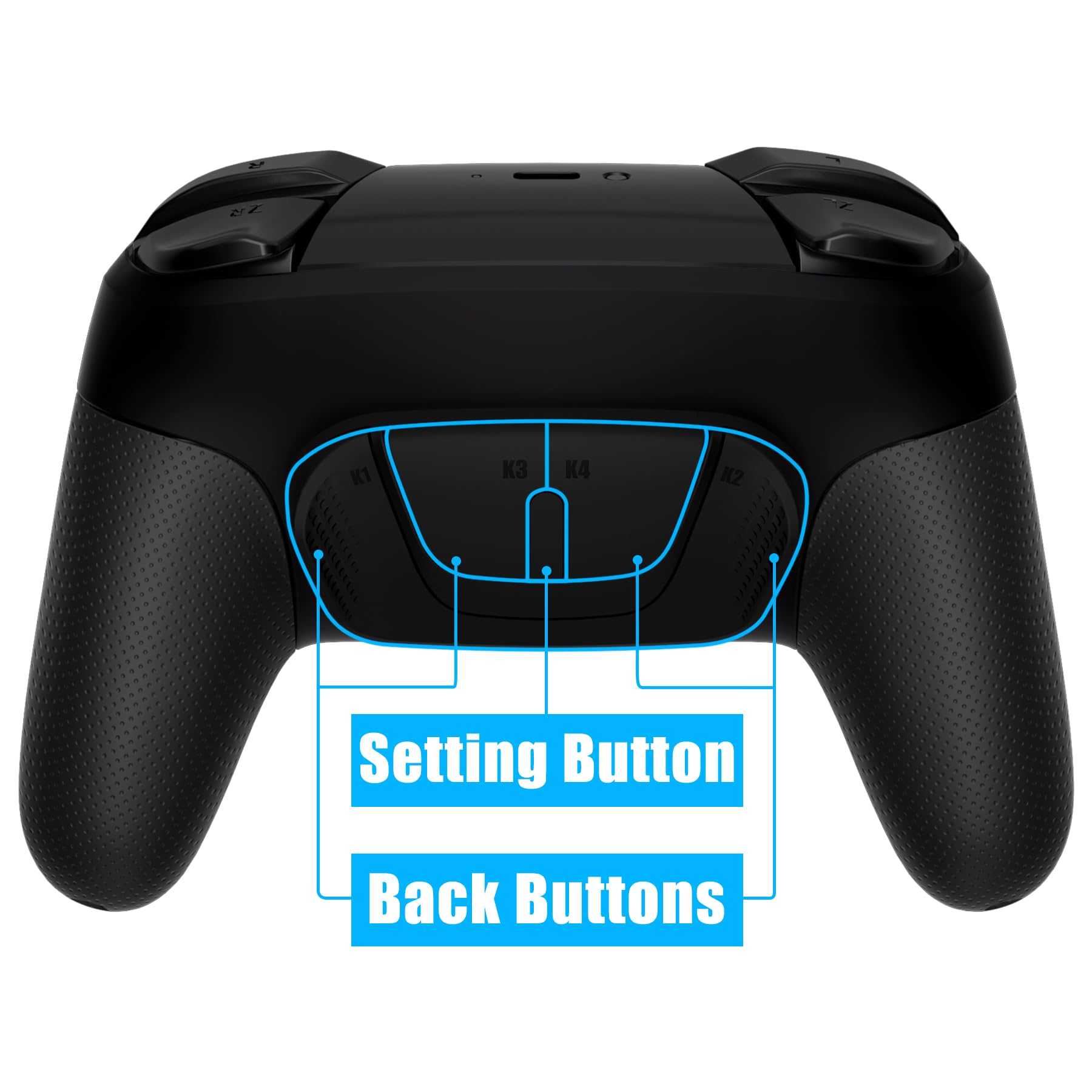 eXtremeRate Programmable RISE4 Remap Kit with Black Back Buttons for Nintendo Switch Pro Controller - Enhance Gaming Performance (Controller Not Included) - Perfect for Competitive Gaming & FPS Games