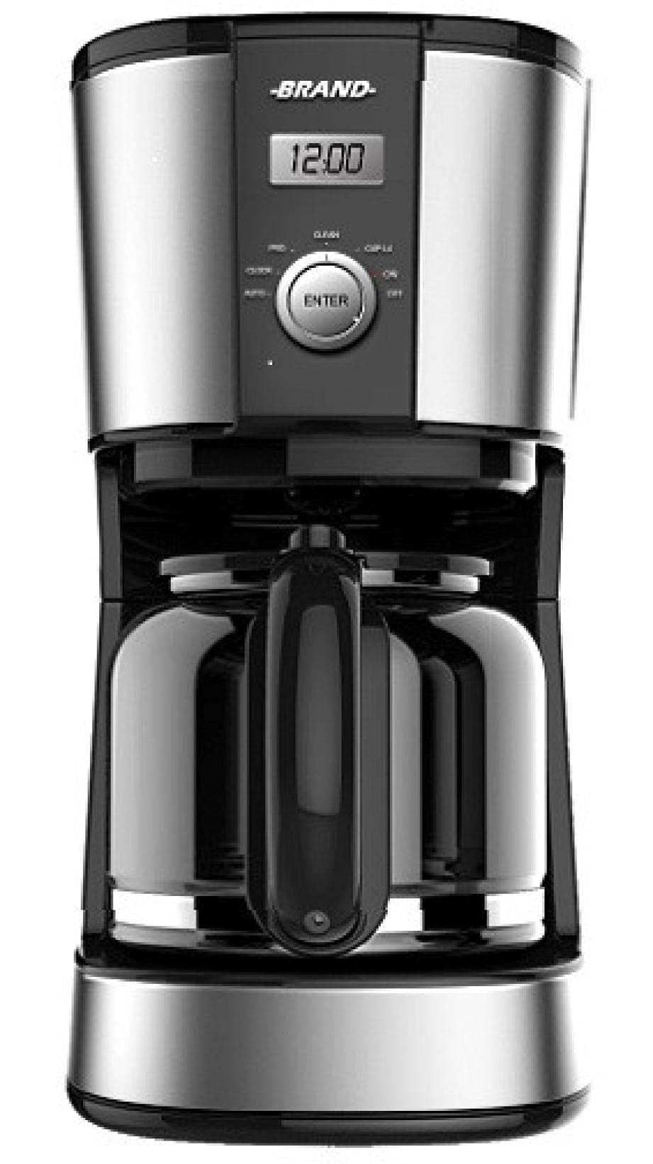 12 Cup Programmable Coffee Maker - Compatible with K-Cup Pods & Ground Coffee, Includes Permanent Filter (Black/Silver) - Perfect for Home, Office & Restaurant Use