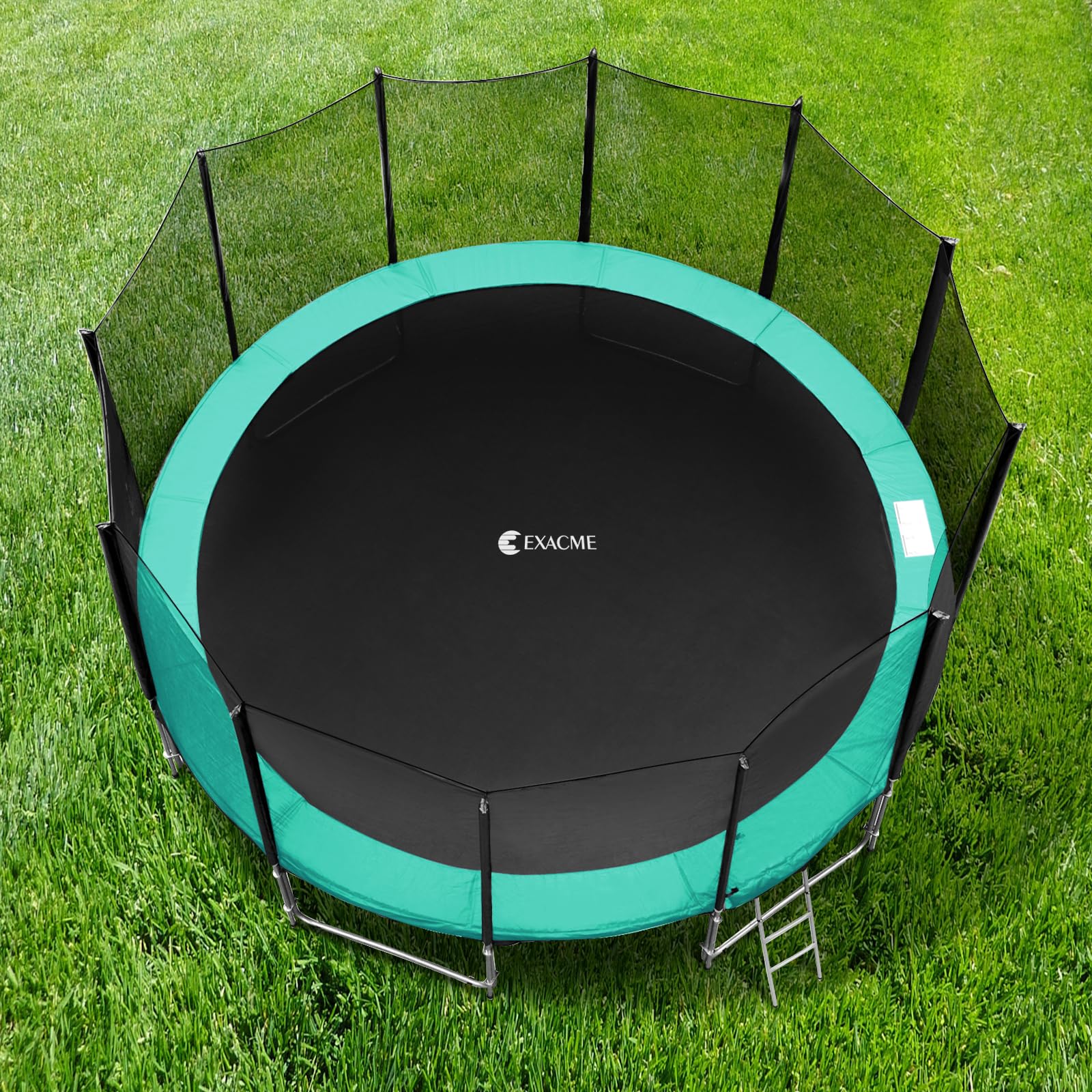 Exacme Waterproof Trampoline Safety Pad Replacement - 8, 10, 12, 13, 14, 15, 16 Foot Round Frame Spring Cover (No Pole Holes) - Durable Outdoor Bounce Protection for Kids & Backyard Fun