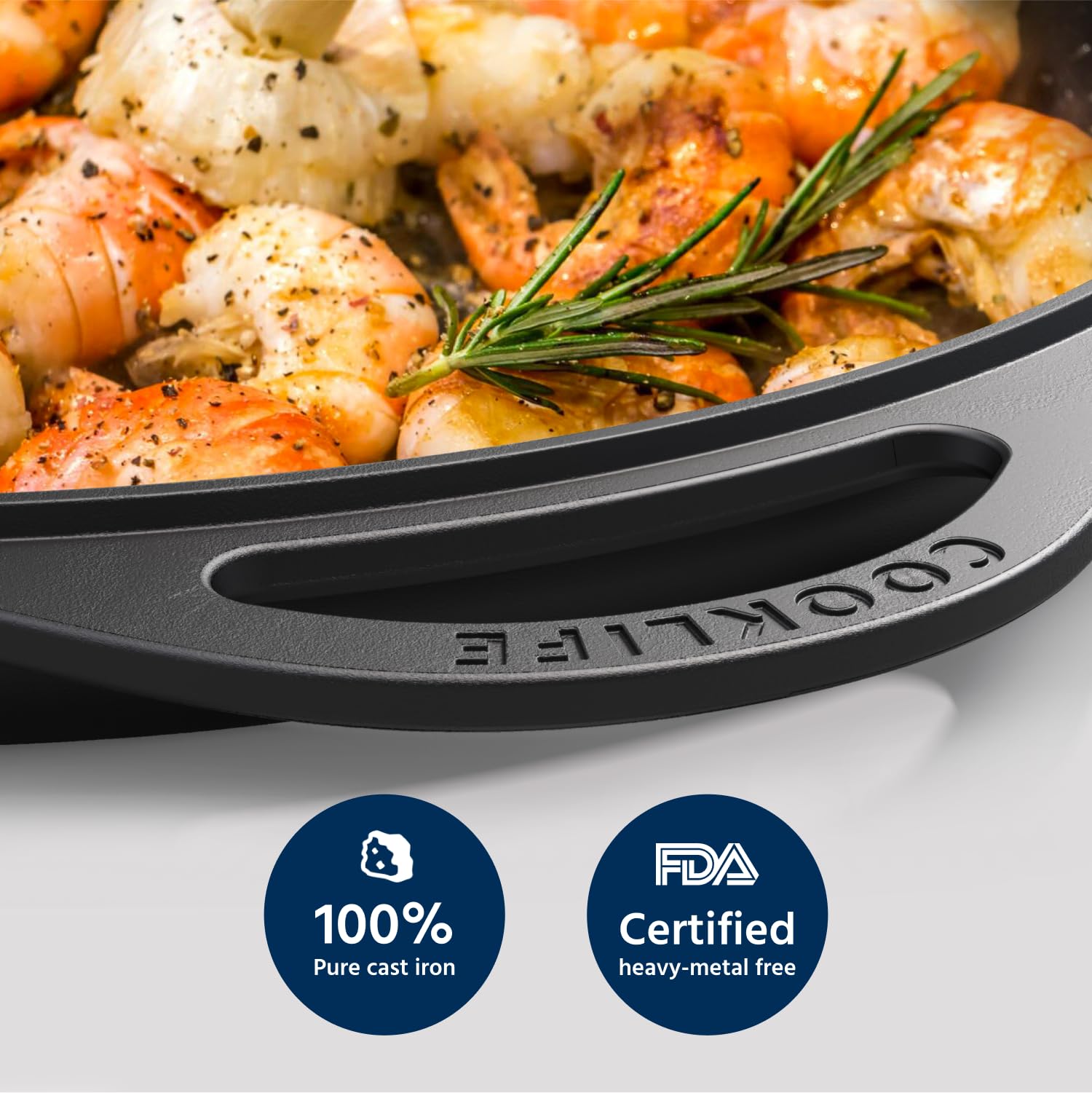 12 Inch Pre-Seasoned Cast Iron Griddle - Smooth & Light Round Pizza Pan for Oven, Stove, Grill & Campfire - Easy to Clean Black Cast Iron Skillet - Perfect for Baking, Grilling, Camping & Outdoor Cooking