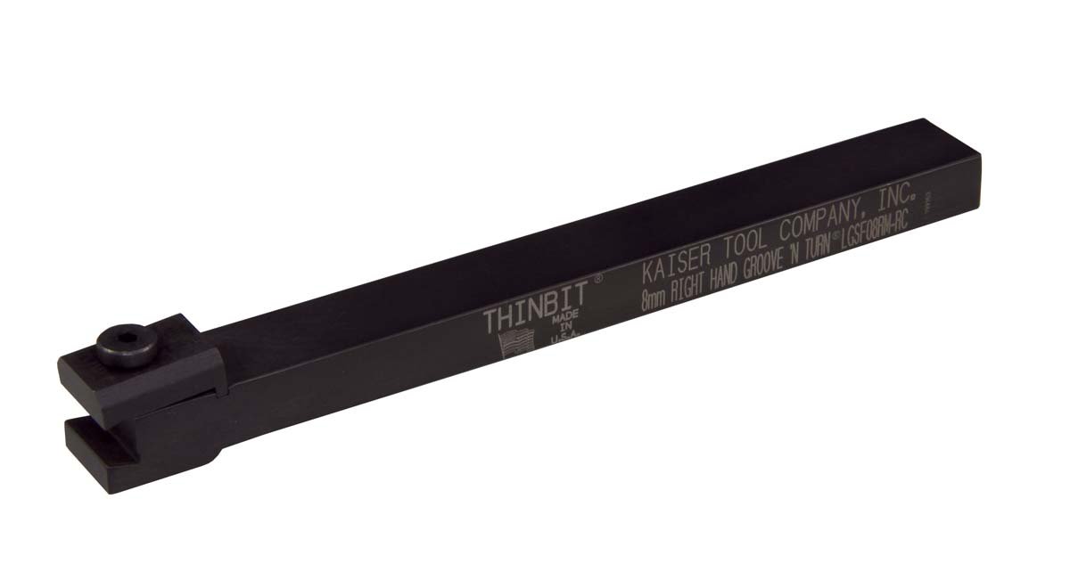 THINBIT LGSF08RM 8mm Right/Left Hand 90 Degree Tool Holder for Grooving, Facing, Threading & Parting Inserts - Ideal for CNC Lathe Machining & Metalworking Operations