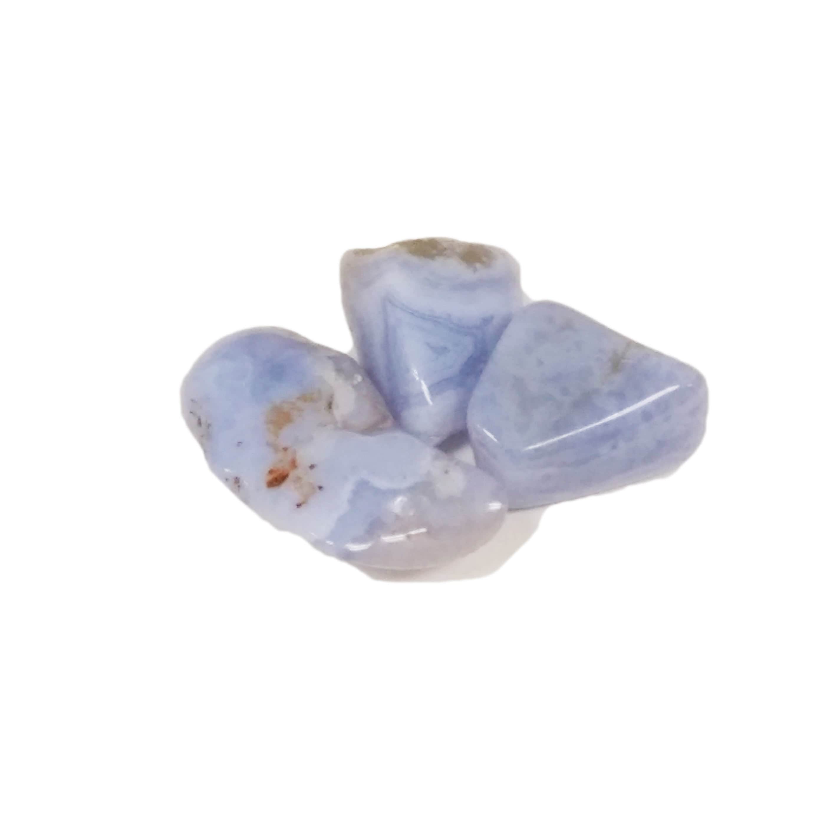 Natural Blue Agate Tumbled Pocket Stone - Healing Crystal for Stress Relief & Meditation - Perfect for Home Decor, Office Desk, or Travel Companion