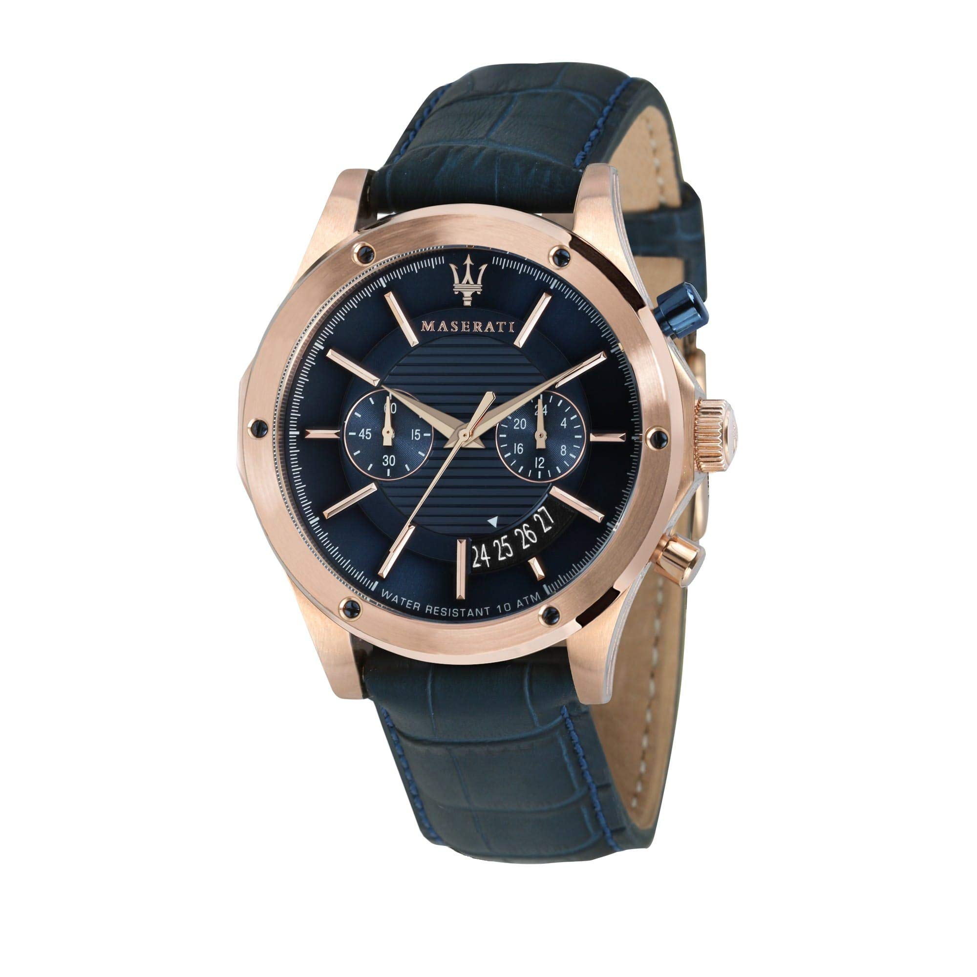 Maserati Circuito Analog Quartz Watch for Men - Blue Dial, Stainless Steel Band, Water Resistant - Perfect for Business, Casual Wear & Special Occasions