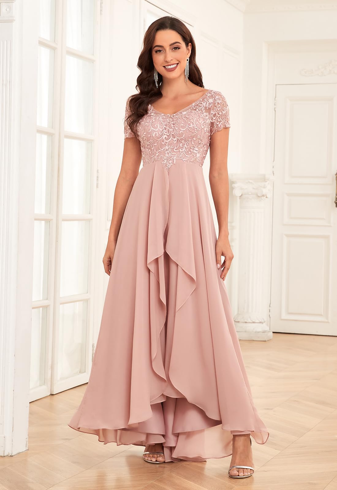 Elegant Lace Applique Mother of the Bride Dress - Long Formal Evening Gown for Weddings, Parties & Special Occasions | Perfect for Wedding Ceremonies, Receptions & Black-Tie Events