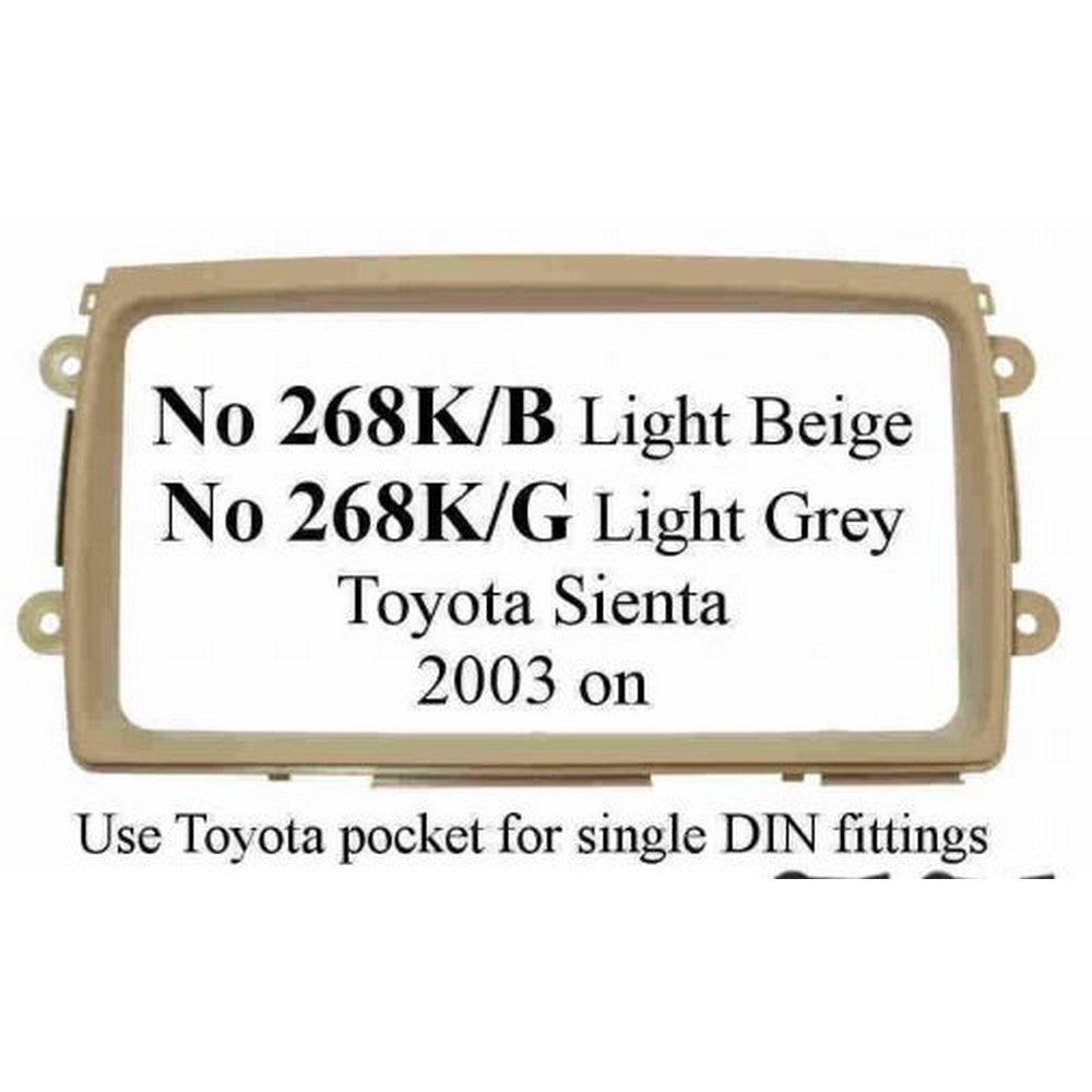 Toyota Sienta 2003+ Compatible Dashboard Fascia Panel - Light Grey | Perfect Fit for Interior Upgrade & Customization
