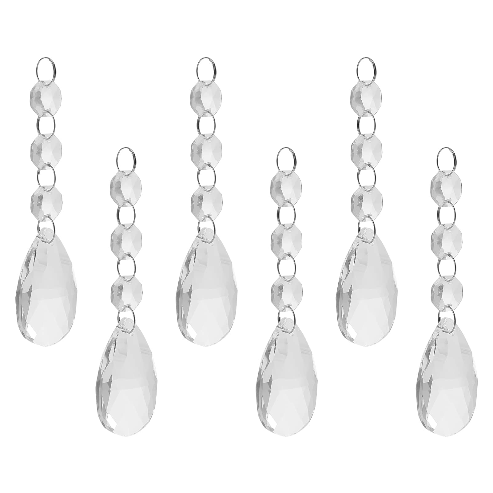 20Pcs Clear Crystal Teardrop Chandelier Prisms - Hanging Glass Pendants for DIY Crafts, Suncatcher Window Decor, Rainbow Maker - Perfect for Christmas Ornaments, Home Decor, Wedding & Party Decorations
