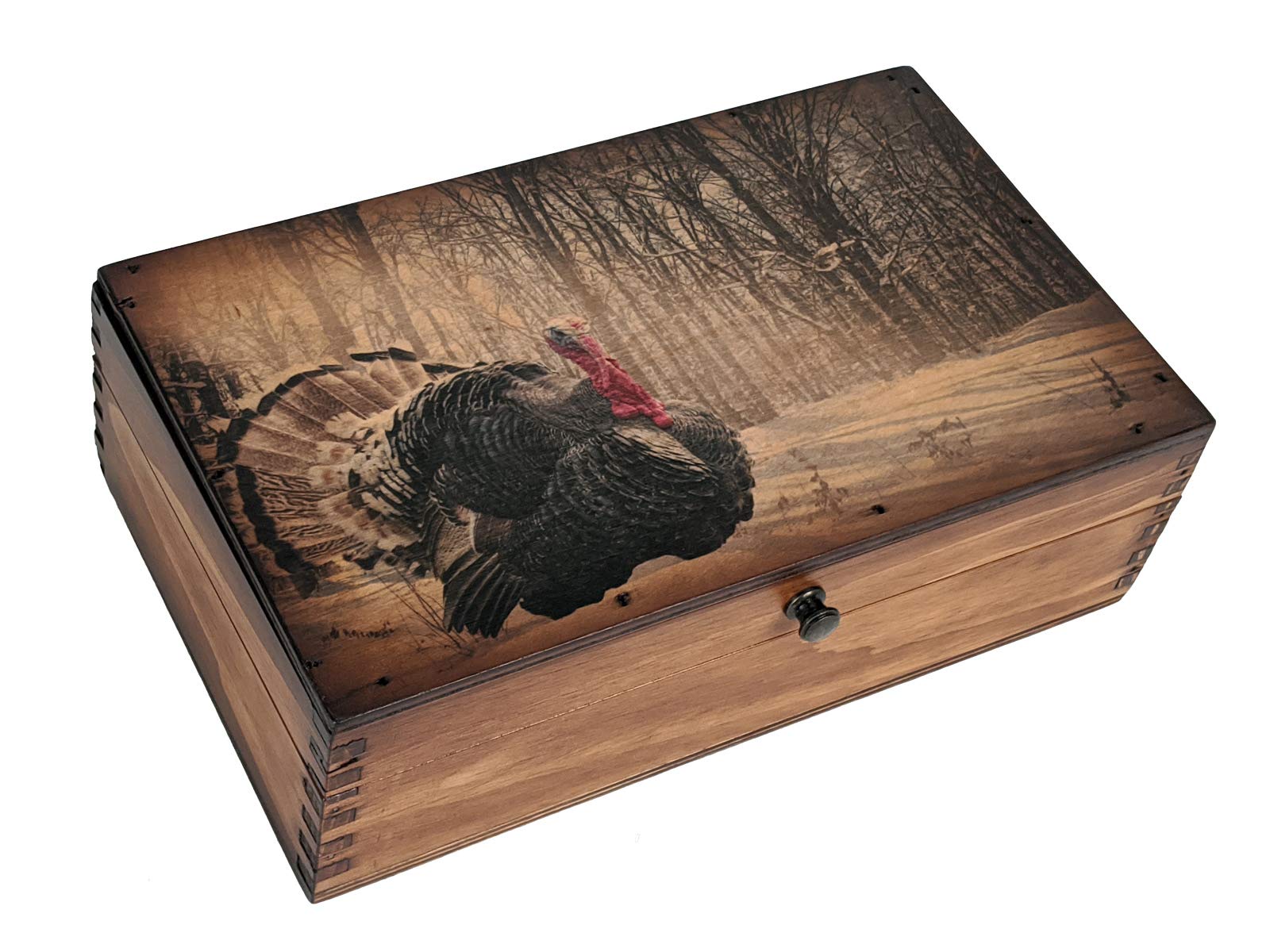 Premium Medium Wooden Gift Box for Winter Turkey - Perfect for Holiday Gifting, Christmas Presents & Thanksgiving Decorations