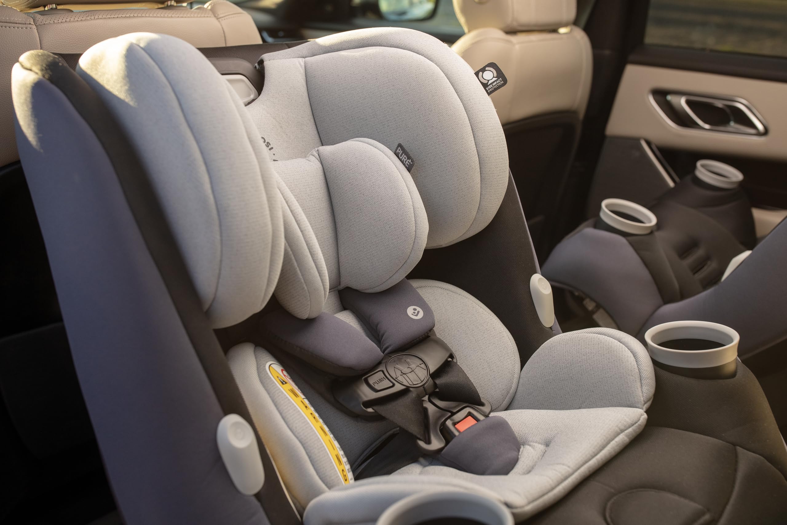 Maxi-Cosi Pria All-in-One Convertible Car Seat for Infants & Toddlers (4-100 lbs) - Rear Facing & Forward Facing with Booster Mode - Rose Pink Sweater - Safe & Comfortable for Travel, School, Road Trips & Daily Commute