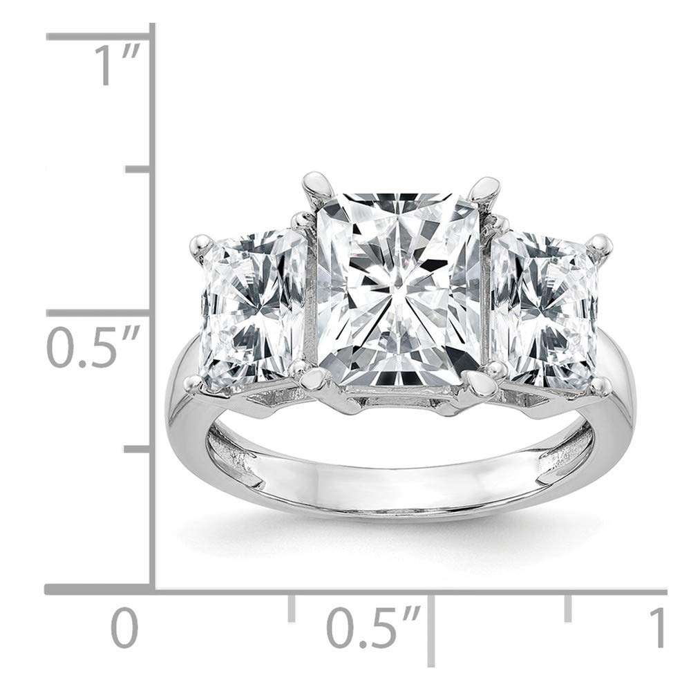 14K White Gold Octagon Radiant Engagement Ring for Wedding Proposal