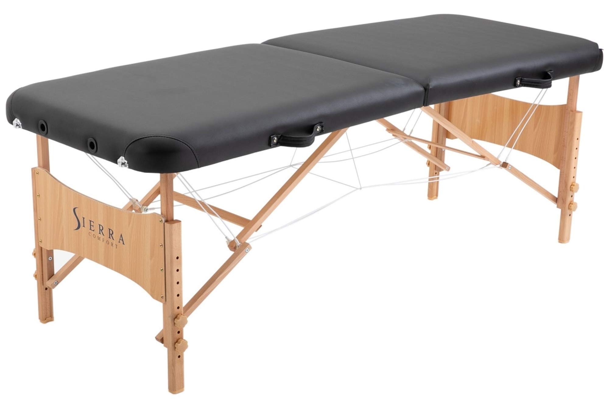 SierraComfort Basic Portable Massage Table - Lightweight & Adjustable for Professional or Home Use - Perfect for Therapists, Spas, and Relaxation at Home - Black