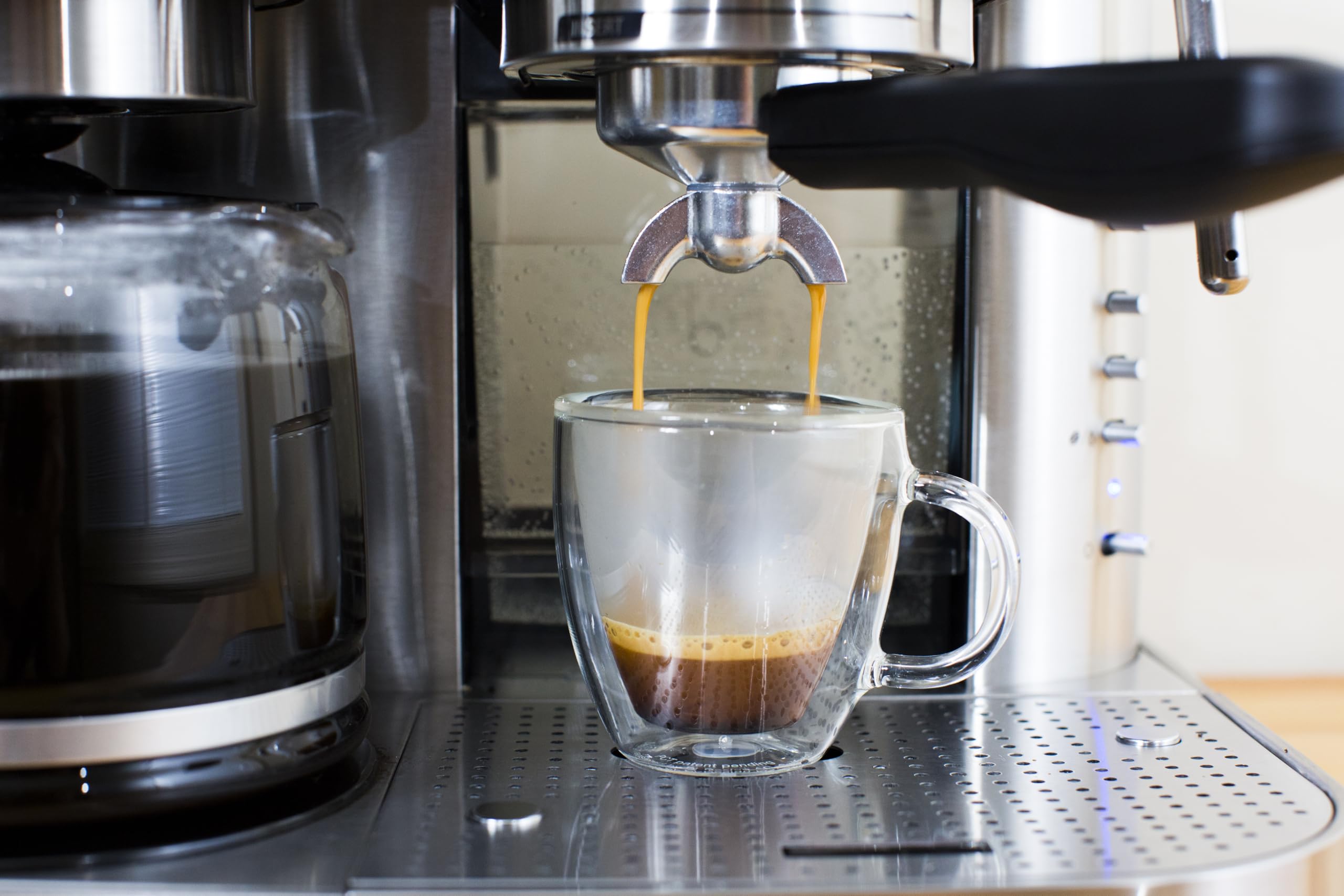 Premium Stainless Steel Espresso and Coffee Maker Combo - 10 Cup Capacity for Home, Office, and Restaurant Use