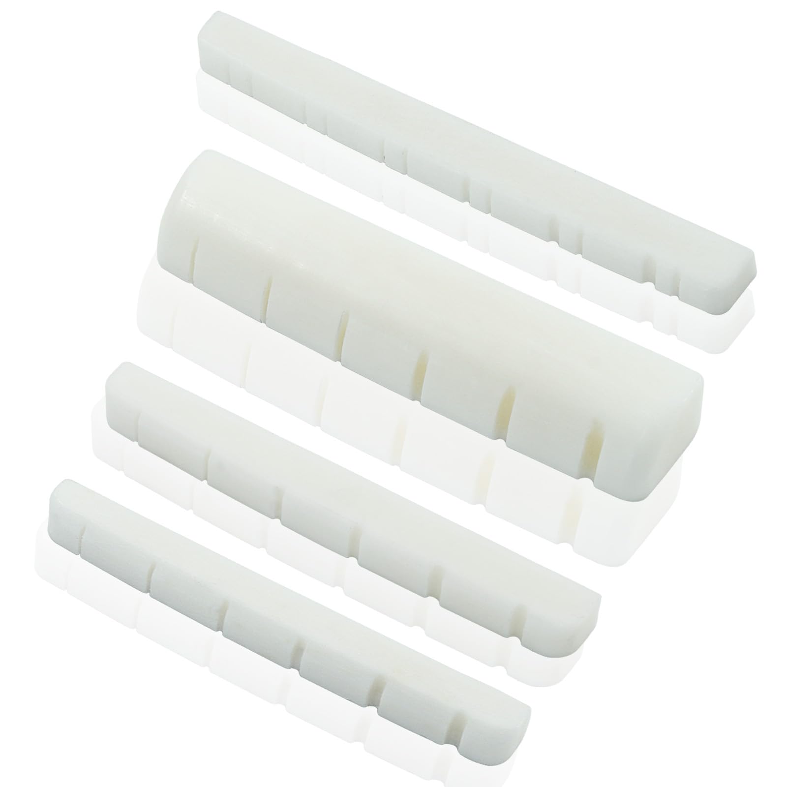 Muertenze 42mm Bone Nut for Electric Guitar - 6 String Slotted Nut, Flat Bottom, White (42 x 4.5 x 3.5mm) - Perfect for LP Style Electric Guitars & Folk Acoustic Guitars - Ideal for Guitar Repair, Maintenance & Custom Upgrades