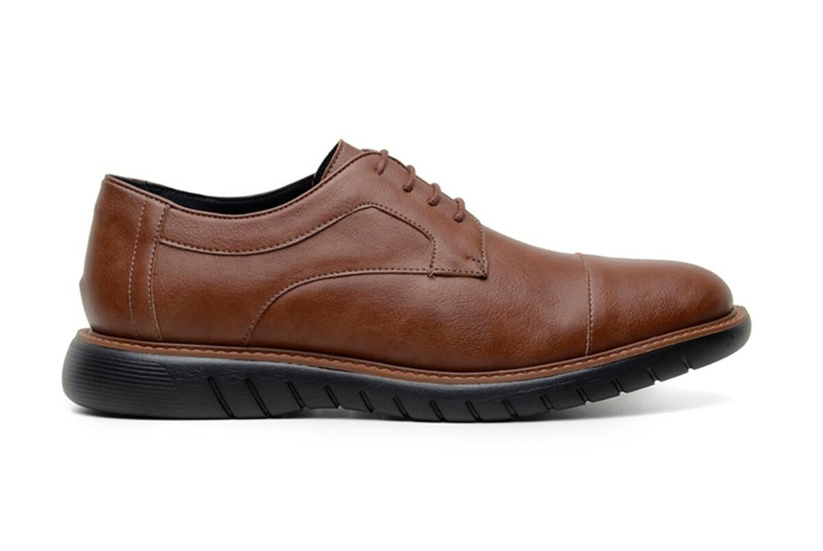 Ahimsa Vegan Leather Jack Oxford Shoes in Cognac - Wide Width Available - Perfect for Business Casual & Office Wear
