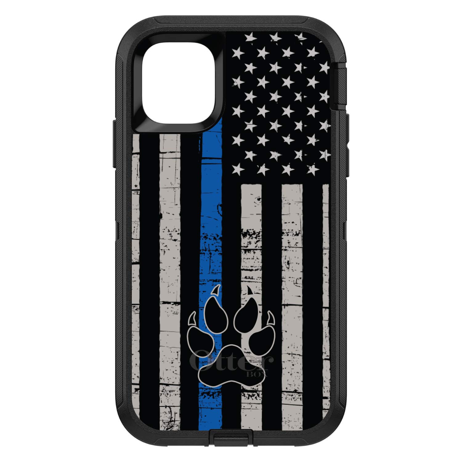 DistinctInk iPhone 13 Pro Case (6.1 Inch) - Slim Protective Phone Cover with Thin Blue Line US Flag & K9 Dog Paw Design - Durable Alternative to OtterBox Defender - Perfect for First Responders, Police Officers & K9 Handlers - Ideal for Everyday Use, Work & Outdoor Activities