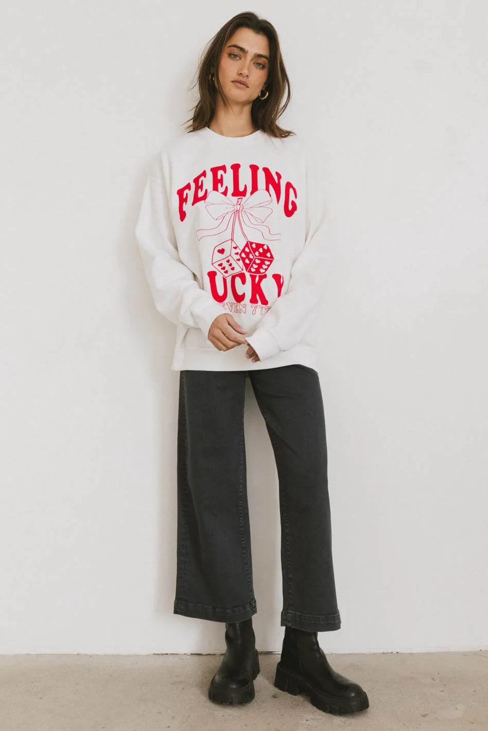 Feeling Lucky Crewneck Sweatshirt | Trendy Unisex Pullover | Final Sale | Perfect for St. Patrick's Day & Casual Outfits