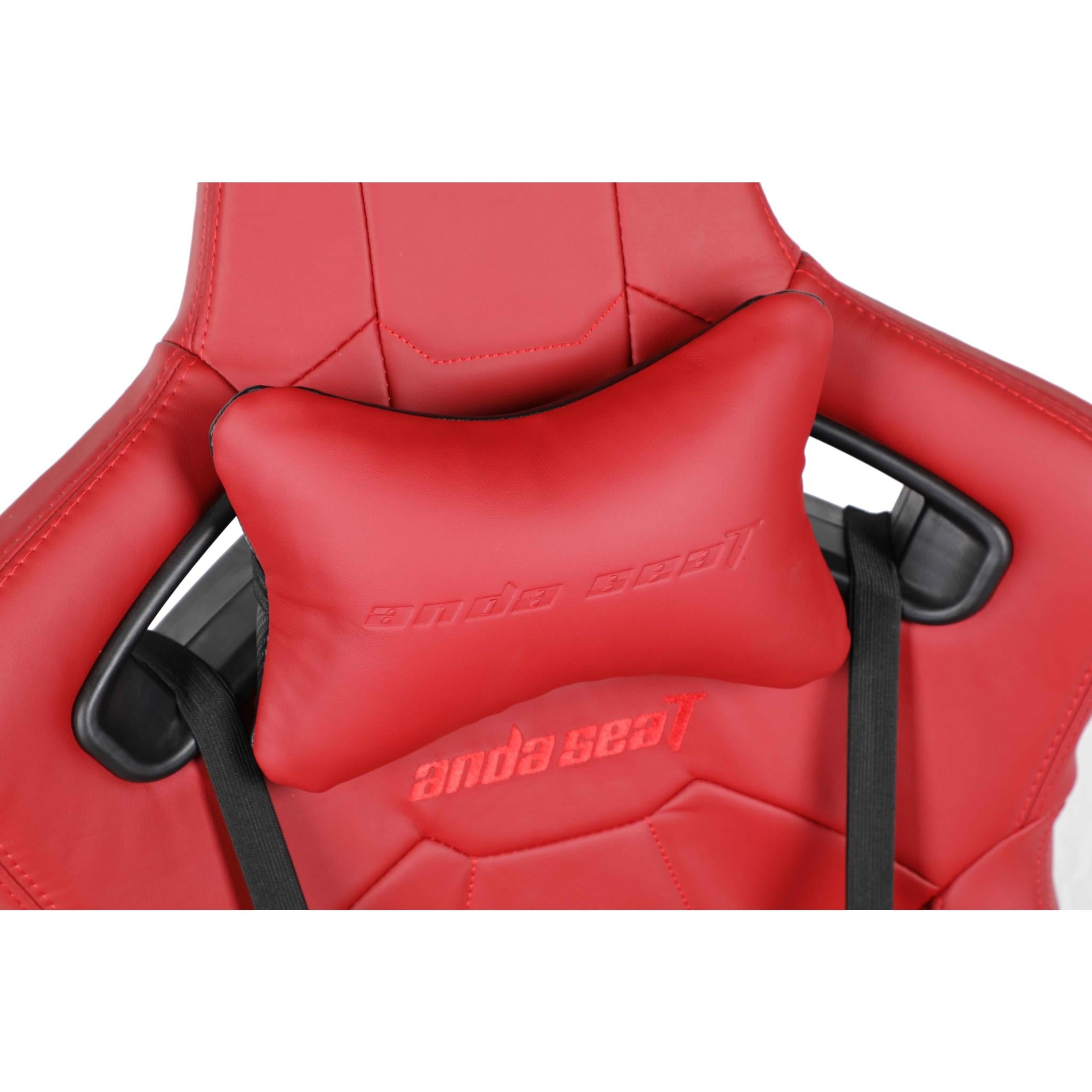 Anda Seat Dracula Napa Leather Gaming Chair - Ergonomic Office & Racing Style Computer Chair with Lumbar Support for PC & Console Gamers (Red) - Perfect for Gaming, Streaming & Home Office Workspace