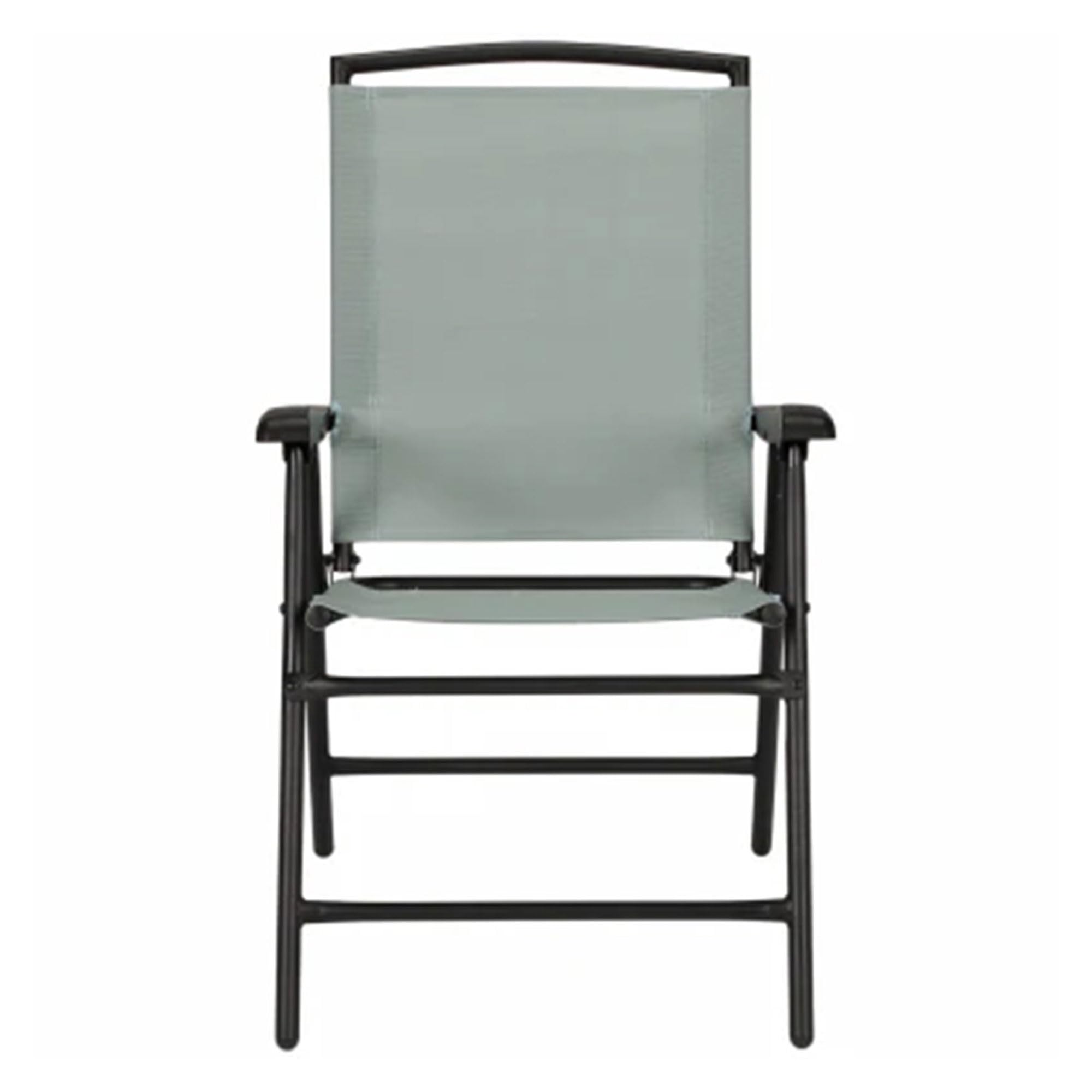 Foldable Outdoor Patio Chairs with Steel Frame & Sling Fabric - 4 Pack Green Armchairs for Backyard, Poolside, Garden & Deck Relaxation