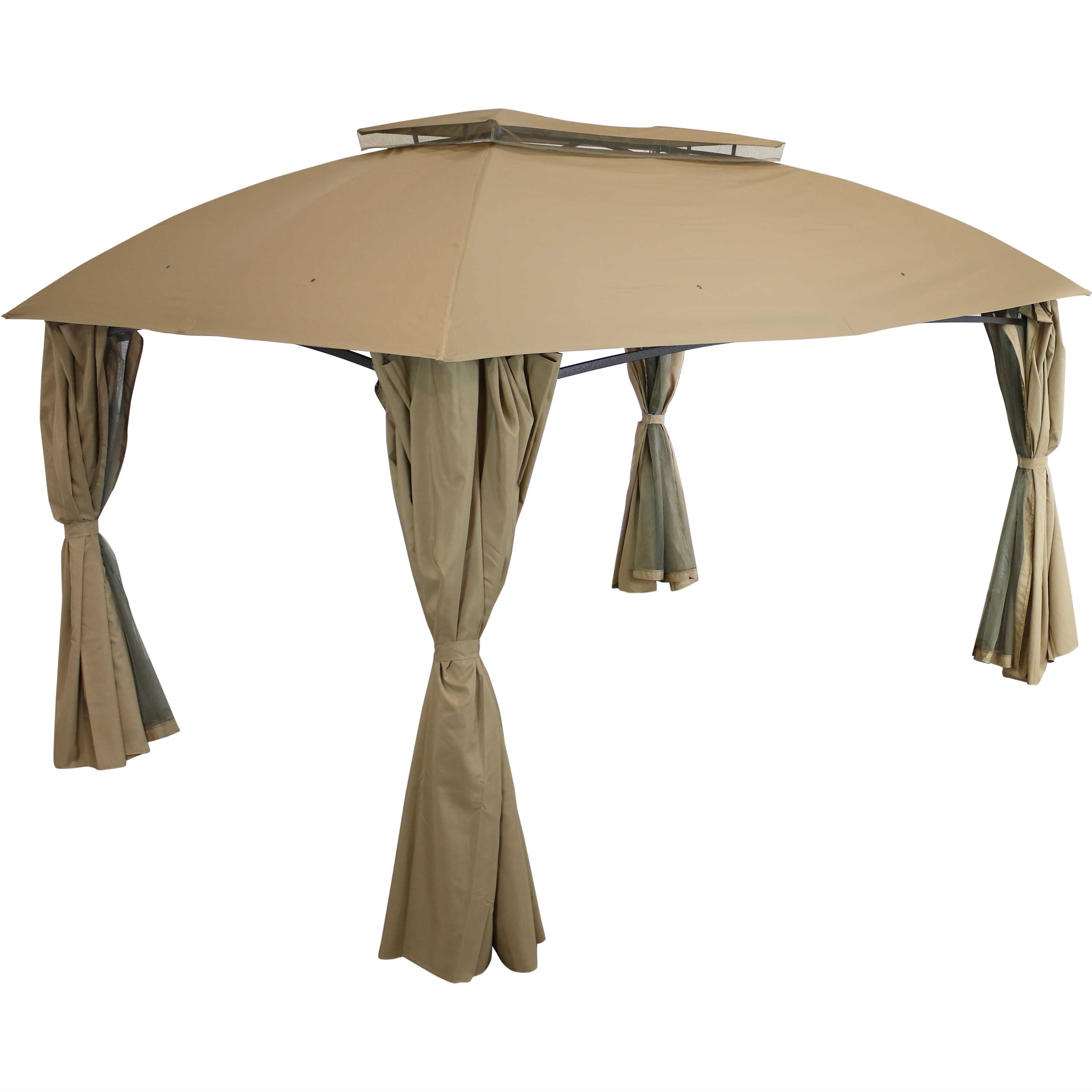 10' x 13' Outdoor Gazebo with Mesh Screens & Privacy Walls - Perfect for Patio, Backyard, and Garden Relaxation