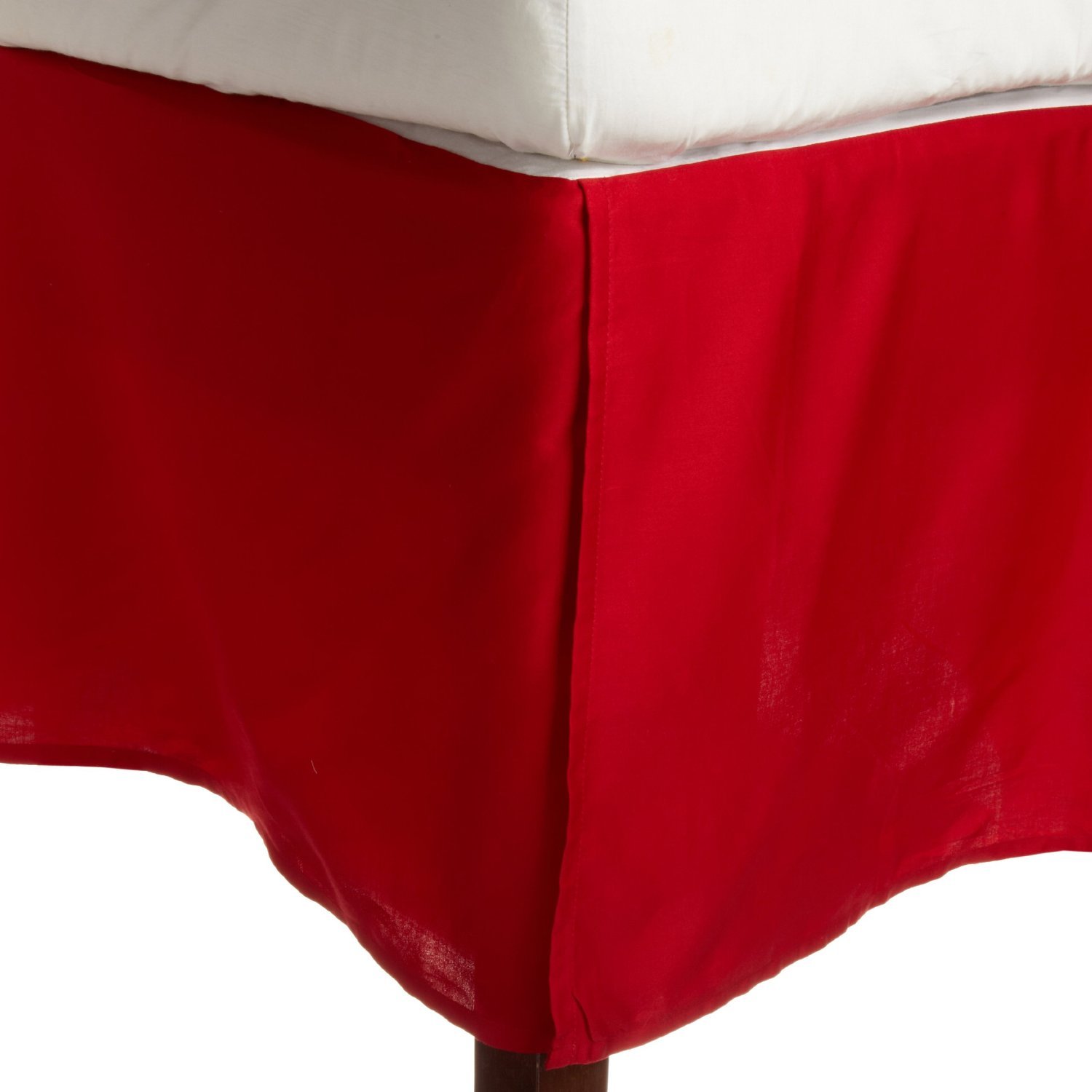400 Thread Count 100% Egyptian Cotton Pleated Tailored Bed Skirt - Solid Red, 12