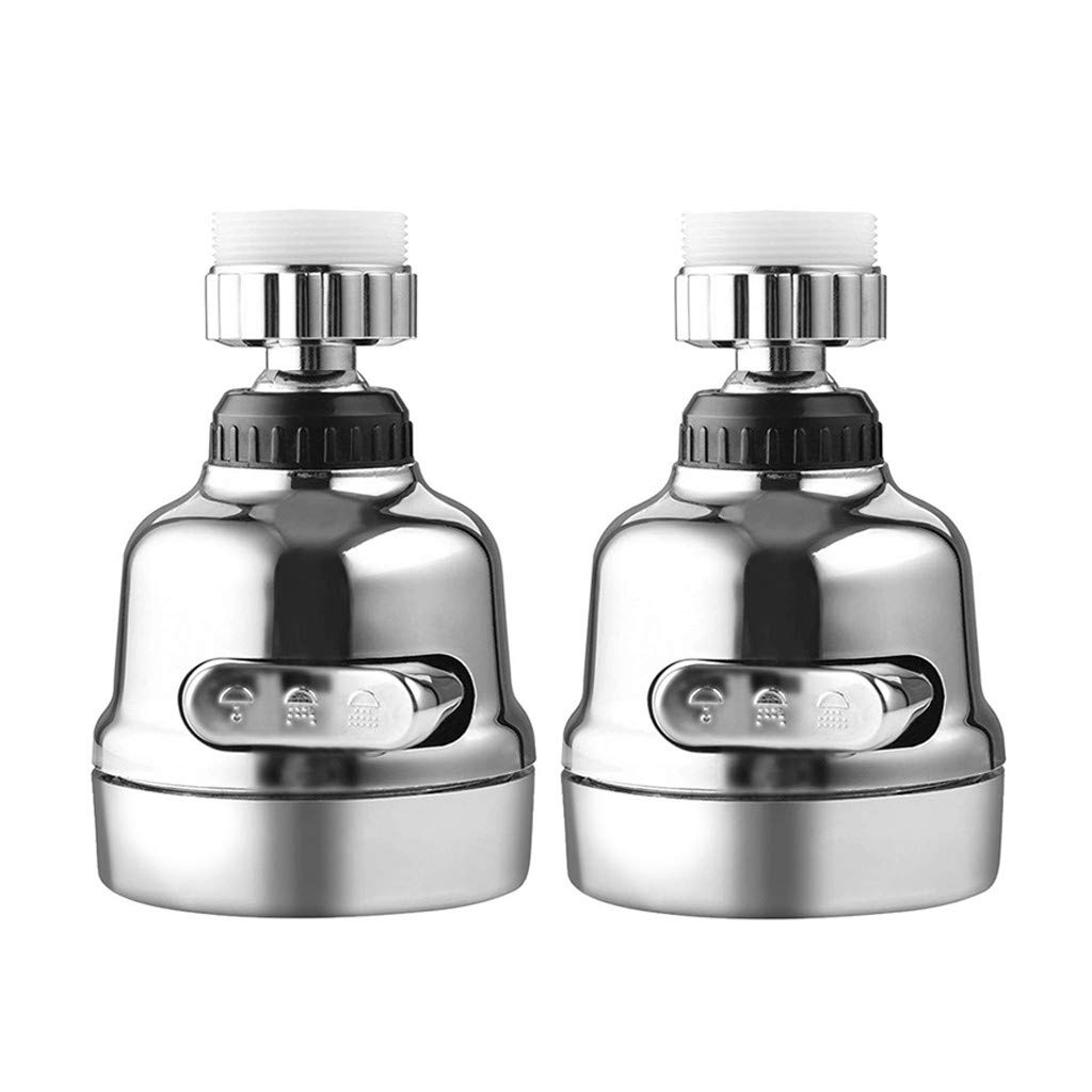 360° Rotatable Kitchen Faucet Spray Head - Anti-Splash Water Saving Tap Booster with Shower Function - Silver (Perfect for Washing Dishes, Fruits & Vegetables)