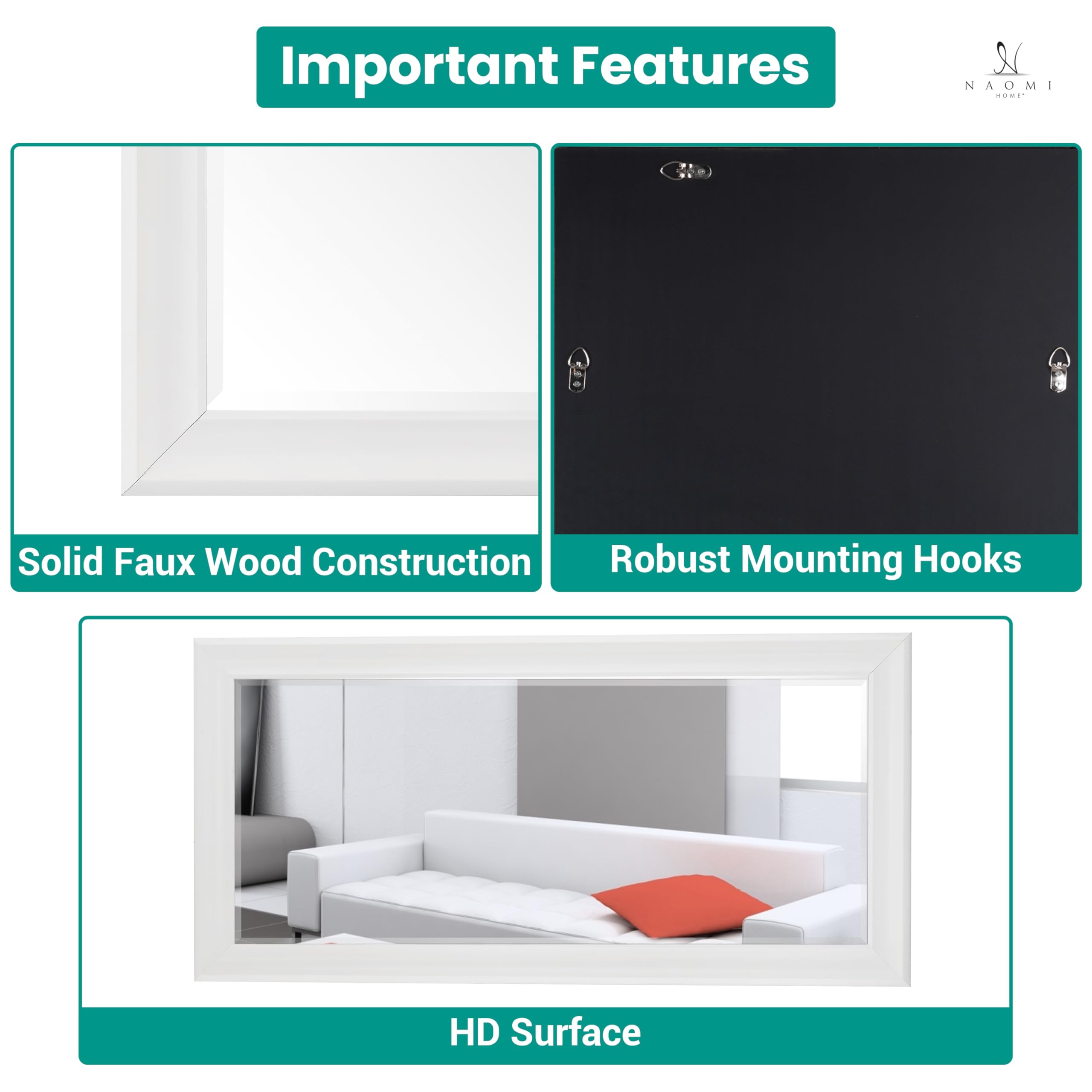 Naomi Home Framed Extra Large Floor Mirror - 65