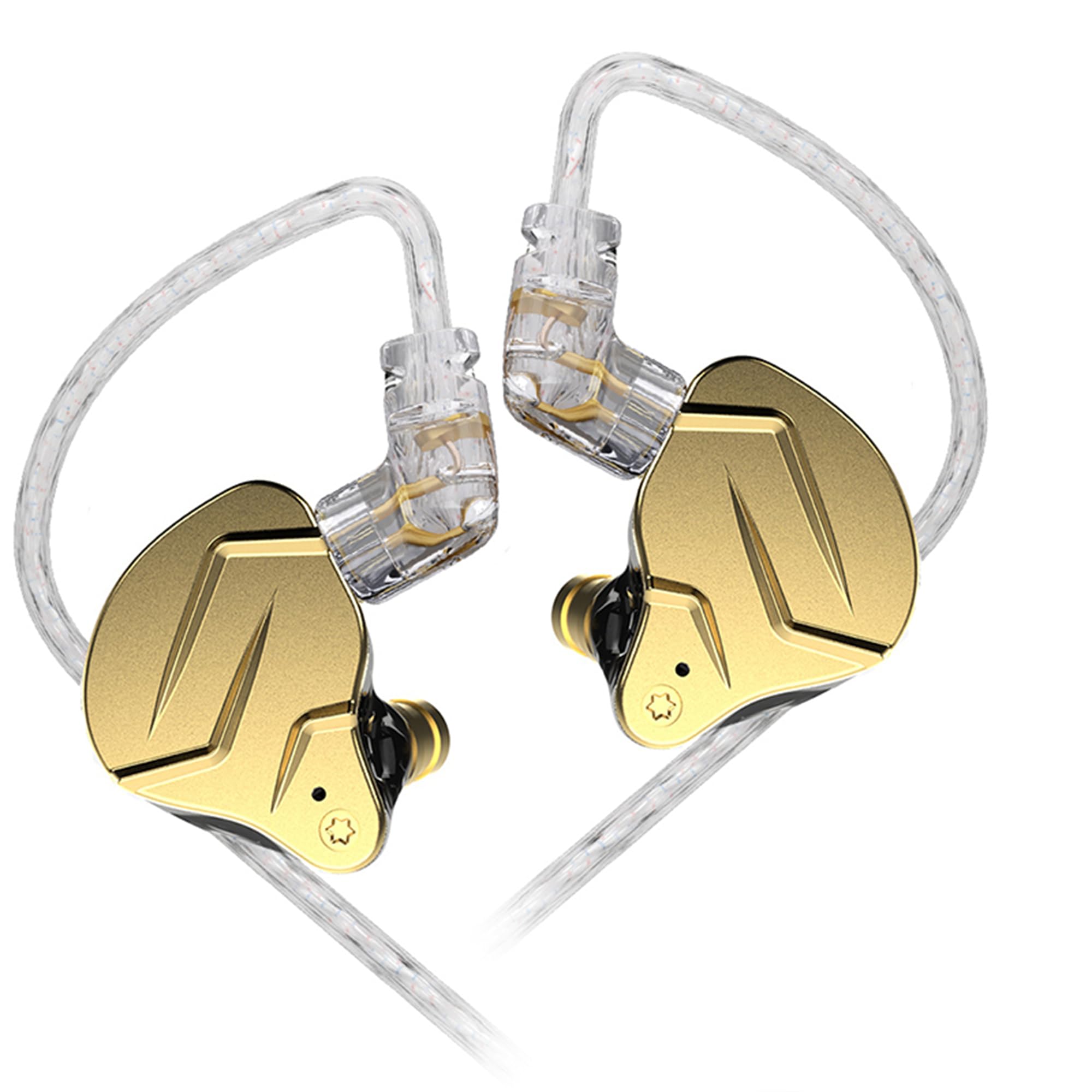 KZ ZSN Pro X Wired Gaming Earbuds - Hybrid Dual Driver (1BA+1DD) HIFI IEM In-Ear Monitor Headphones with Detachable Tangle-Free Cable for Musicians & Audiophiles - Gold (No Mic) - Perfect for Gaming, Music Production & Professional Audio Monitoring
