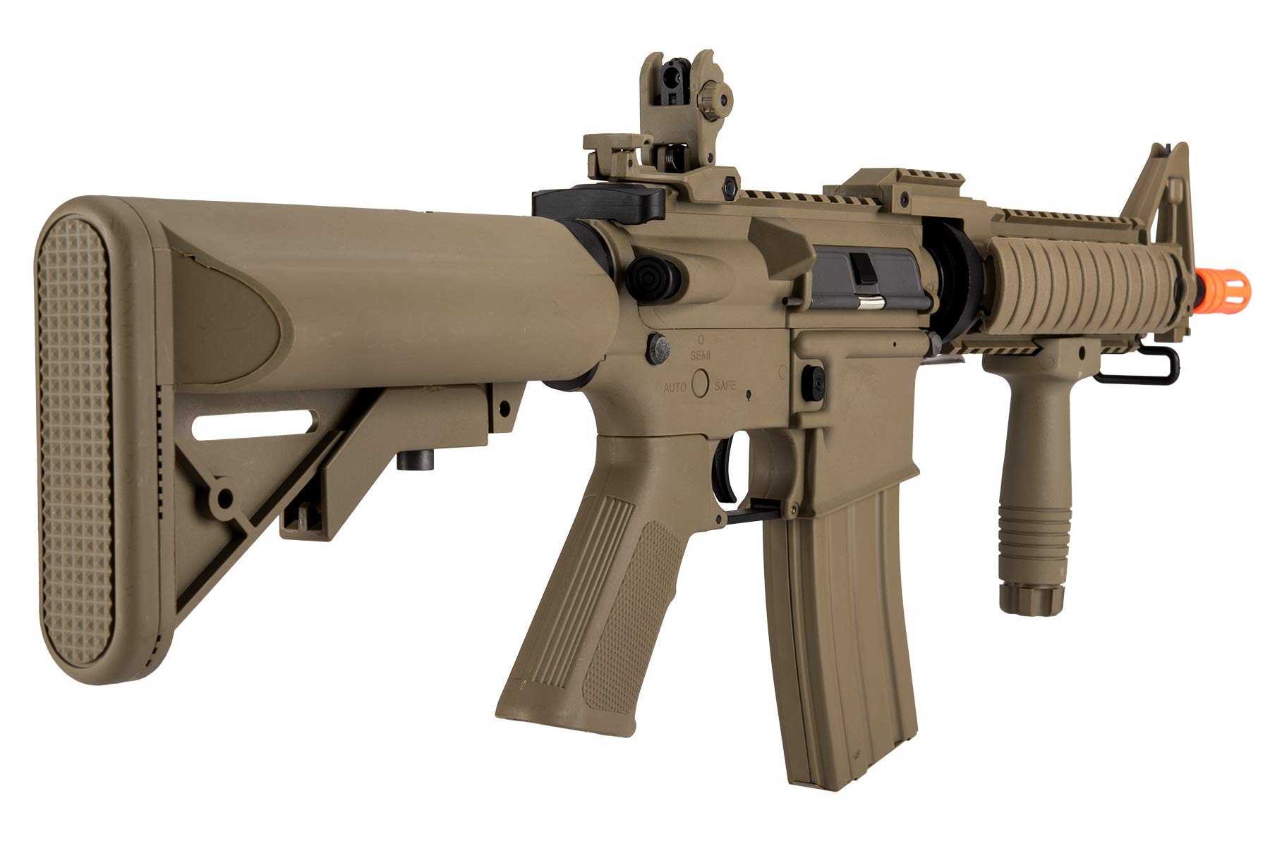 Lancer Tactical MK18 MOD 0 AEG Airsoft Rifle - High FPS, Nylon Polymer Construction, Tan Color - Perfect for Tactical Training, Airsoft Battles & Outdoor Shooting Games