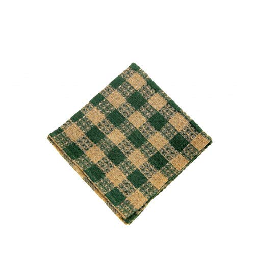 Premium Green Check Dish Cloths Set of 4 - Super Absorbent & Fast Drying Kitchen Towels for Washing Dishes, Cleaning Countertops & Household Chores