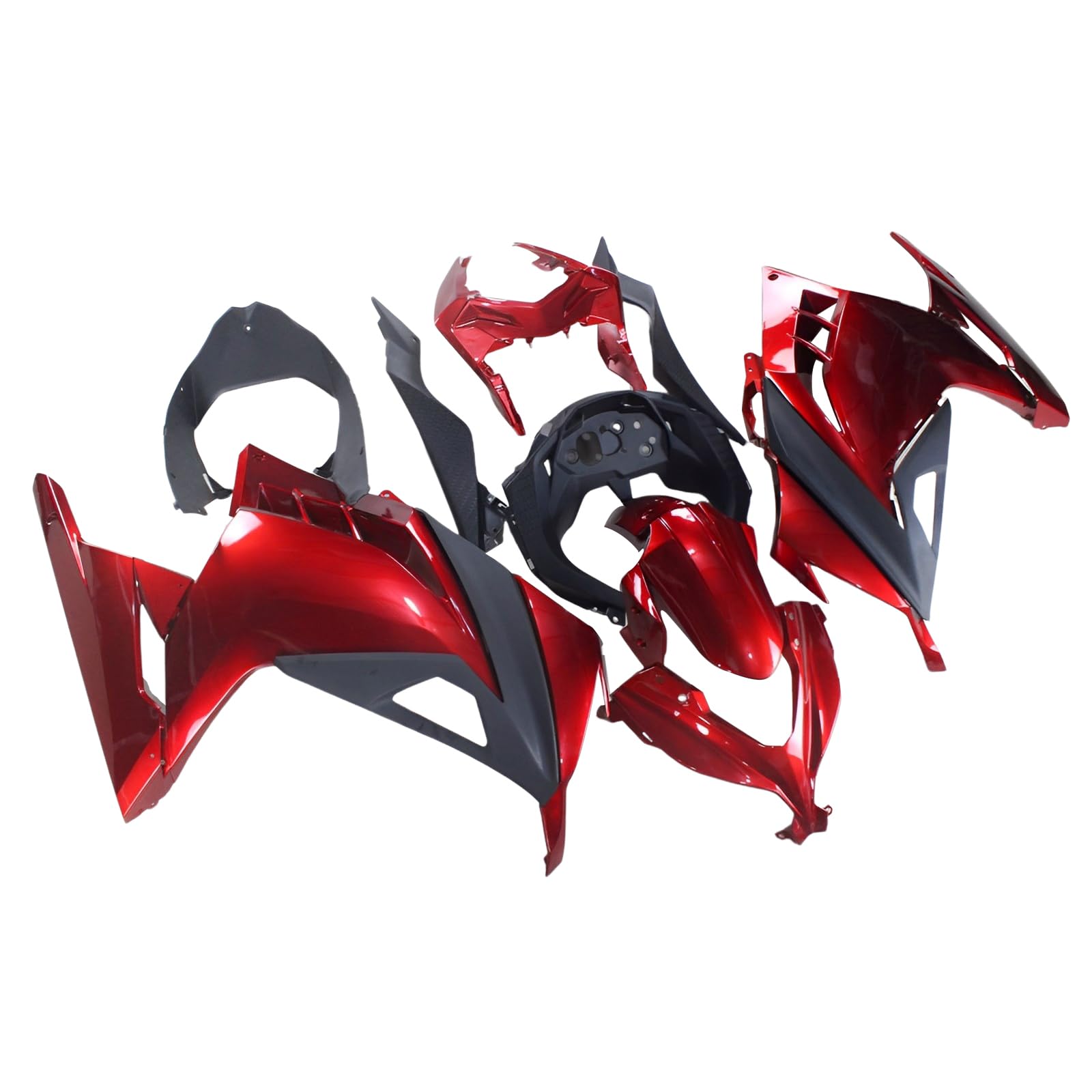 Kawasaki Ninja 300 Motorcycle Fairing Kit (2013-2017) - ABS Plastic Injection Body Kit with EX300R Fitment - Candy Red Color for Enhanced Style & Protection | Perfect for Street Racing, Bike Customization & Showroom Display