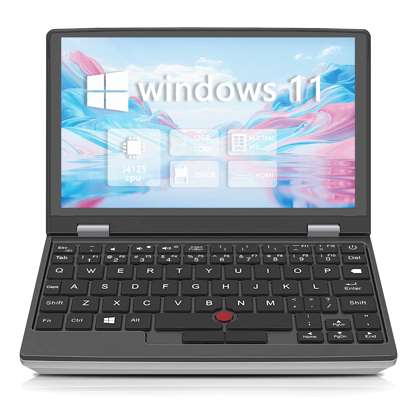 KingnovyPC Mini Handheld Computer - 7 Inch Touchscreen Windows 11 Laptop with Intel Celeron N4000, 12GB RAM & 1TB SSD, Dual Band WiFi, USB 3.0/2.0 & HDMI Ports | Portable Notebook for Business, Travel & Home Use