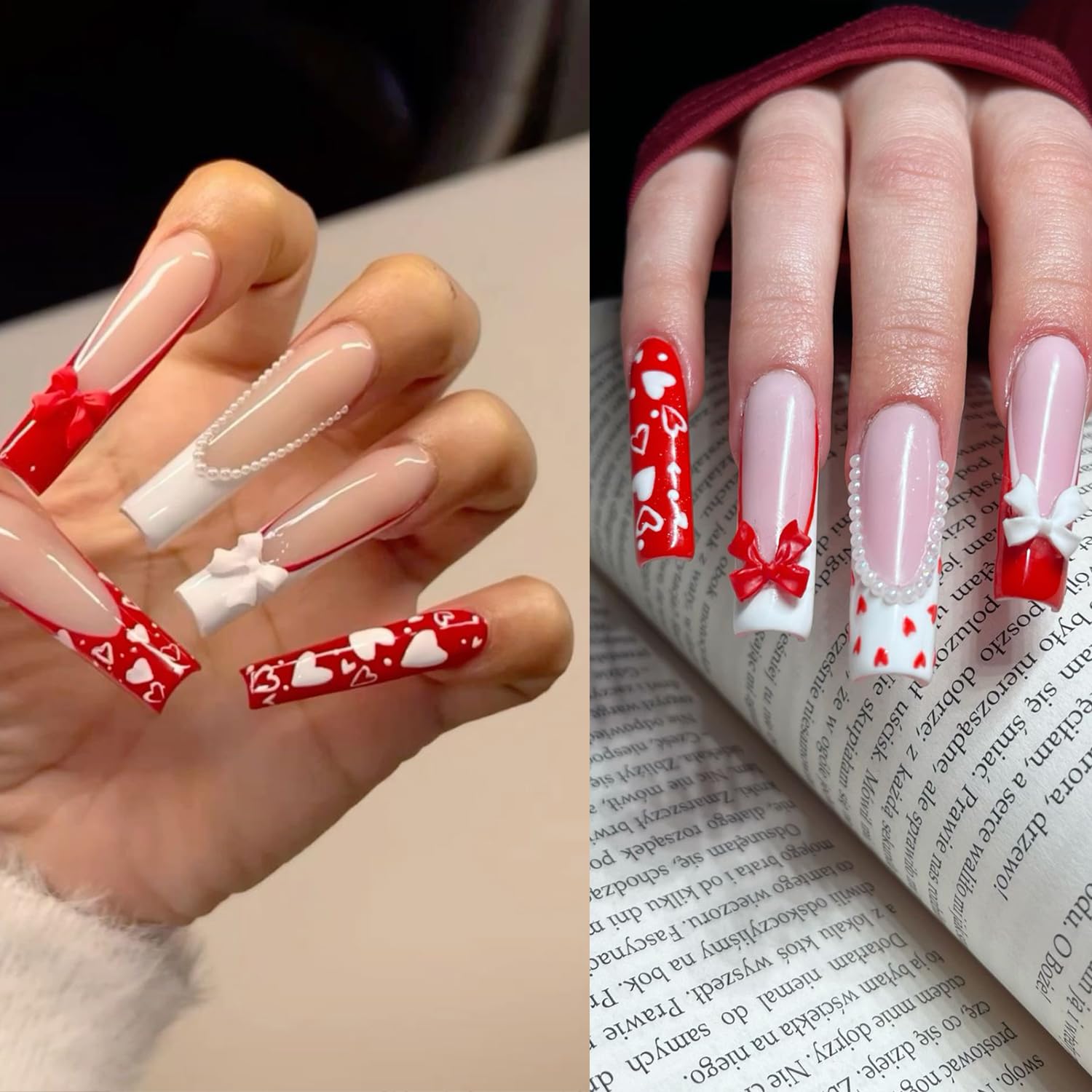 30 Pcs 3D Resin Bow Nail Charms - Black Red White Valentine's Day Nail Art Decorations for DIY Jewelry & Crafts | Perfect for Romantic Nail Designs, Bridal Manicures & Party Nail Art