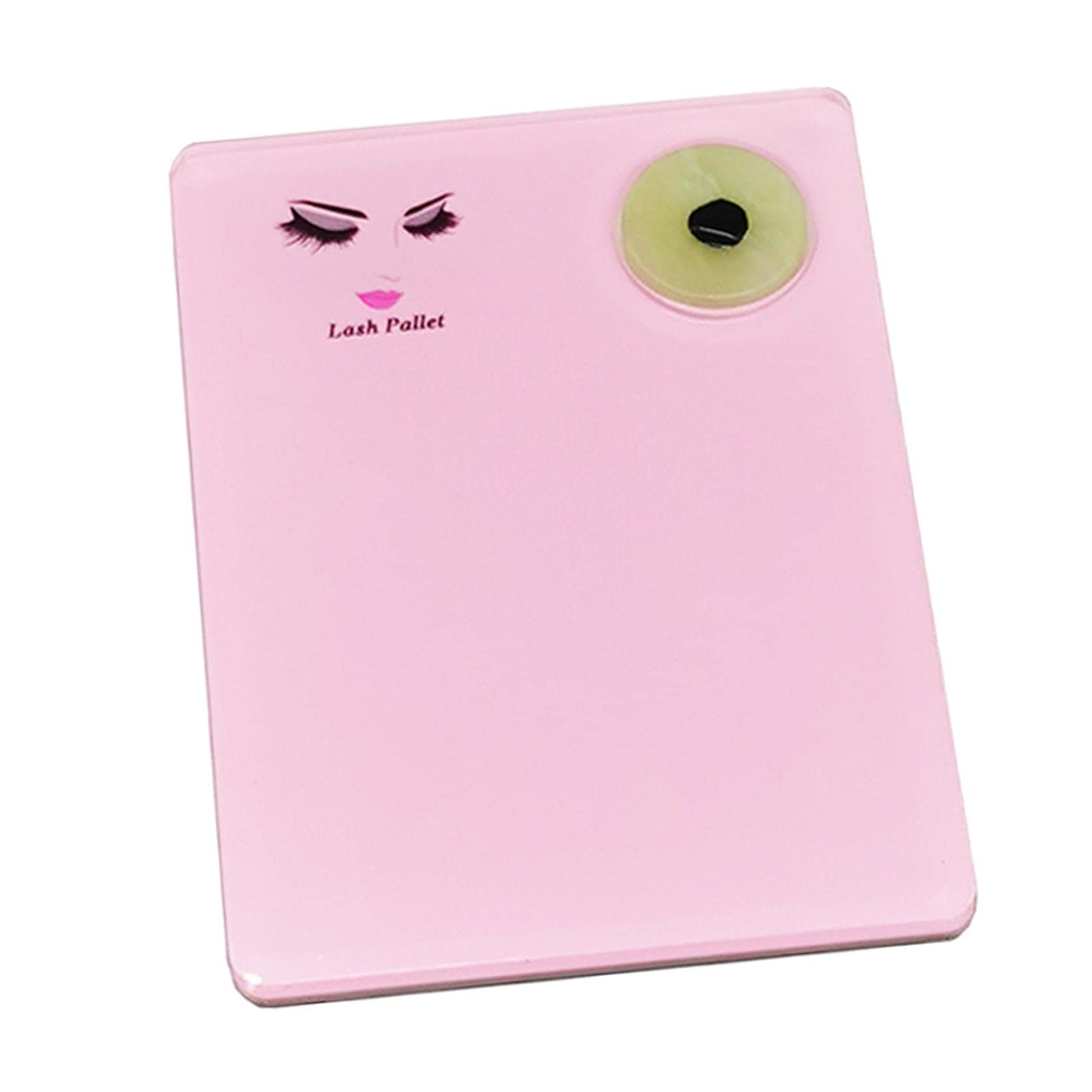 Professional Pink Acrylic Eyelash Extension Palette with Round Jade Stone - Lash Artist Tool Kit for Salon & Home Use - Perfect for Eyelash Extensions, Lash Lifting & Makeup Application