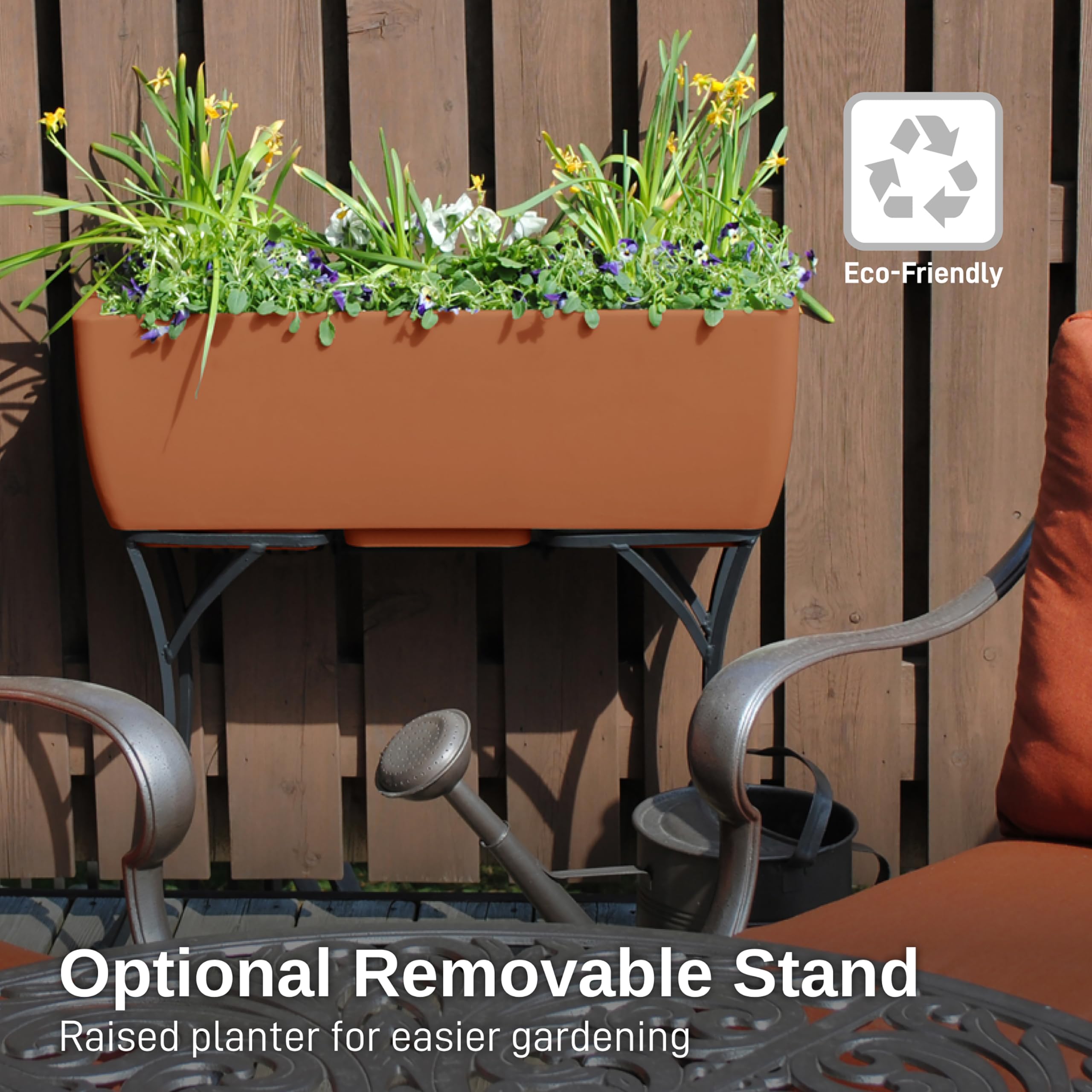 36-Inch Terra Cotta Urban Planter Body by RTS Companies Inc - Perfect for Indoor & Outdoor Garden Decor, Patio, Balcony, and Home Landscaping