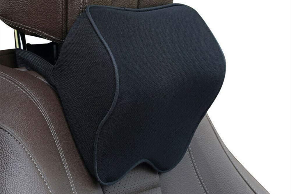 Car Neck Pillow with Memory Foam for Neck Pain Relief, Breathable Fabric Headrest Pillow, Suitable for Car, Home & Office Use (1 Pack) - Perfect for Long Drives, Work Breaks, and Relaxation