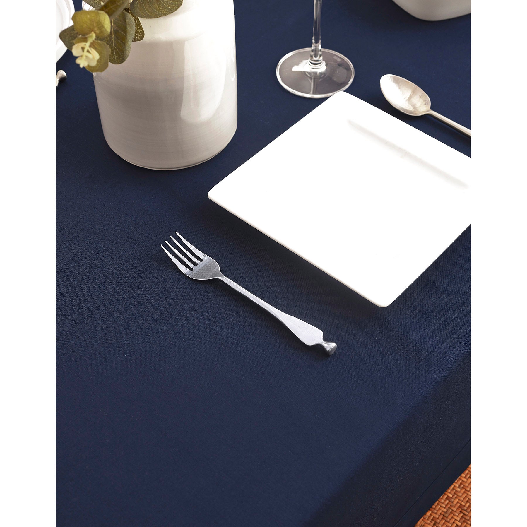 Premium Dru Cotton Linen Tablecloth - 60x90 Inch Natural Woven Table Cover for Dining, Kitchen & Outdoor Picnics - Washable & Wrinkle-Resistant