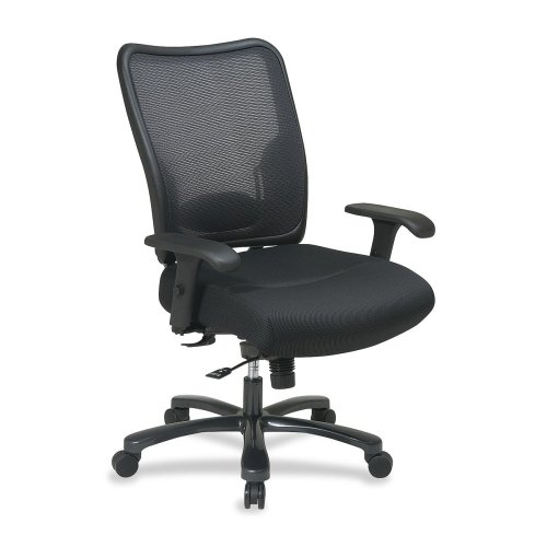 Office Star Executive Mesh Big & Tall Chair - Ergonomic Air Grid Back Support, 30.25x28.75x44.5 Inches, Black - Perfect for Home Office & Corporate Workspaces