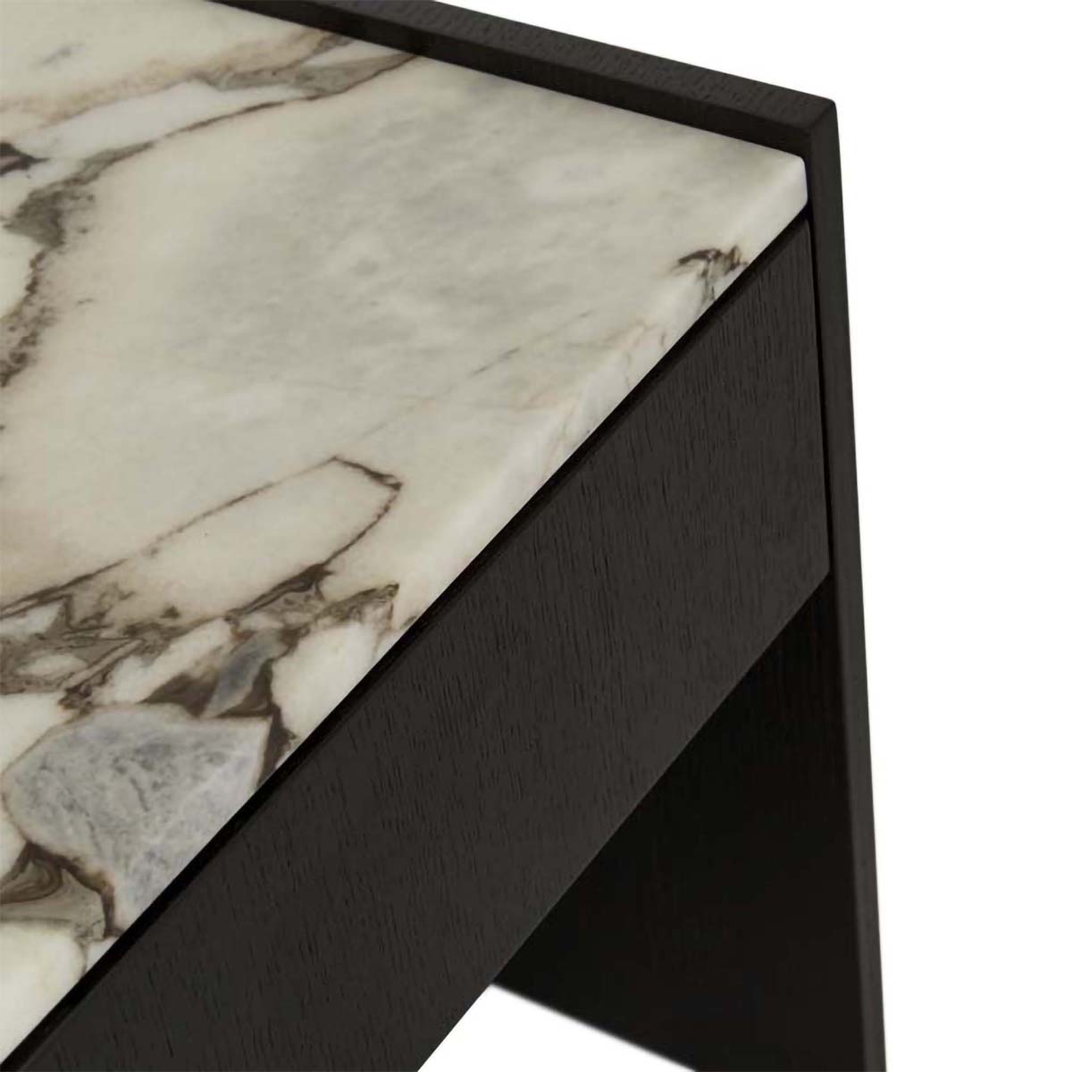 Globe West Elsie Bedside Table - Modern Nightstand with Storage Drawer for Bedroom, Living Room & Office - Stylish Wooden End Table with Shelf