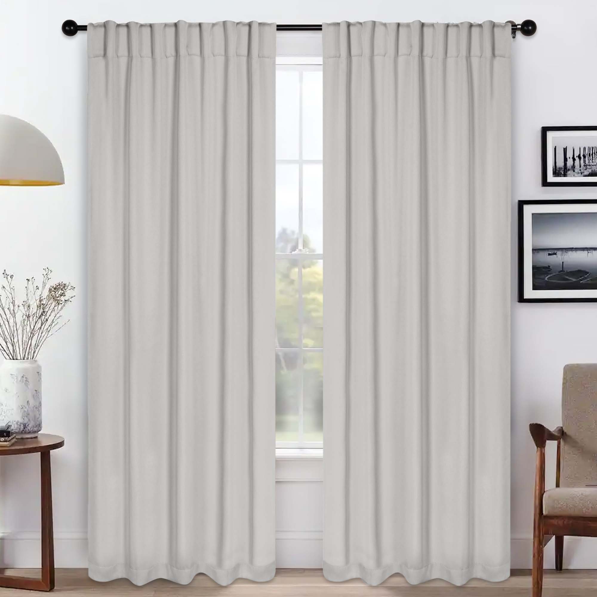 Premium Blackout Curtains for Bedroom - Solid Room Darkening Window Drapes with Back Tabs (Set of 2 Panels) - Perfect for Home Theater, Nursery & Light Sleepers