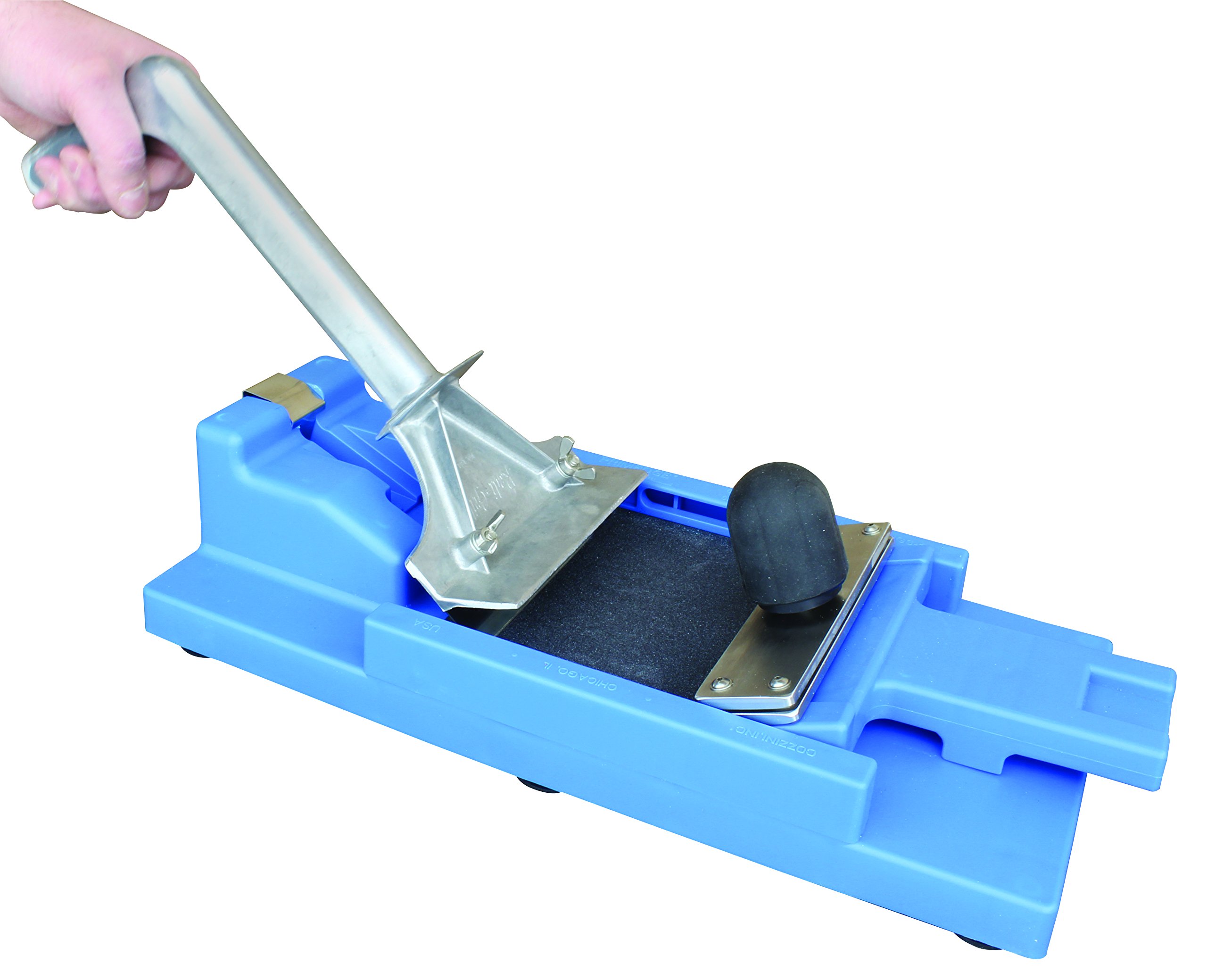 **Grill Scraper & Spatula Sharpener - Heavy Duty Blue Plastic Rectangular BBQ Cleaning Tool - Perfect for Grill Maintenance & Spatula Sharpening - Ideal for Outdoor Cooking, Backyard BBQs & Camping**