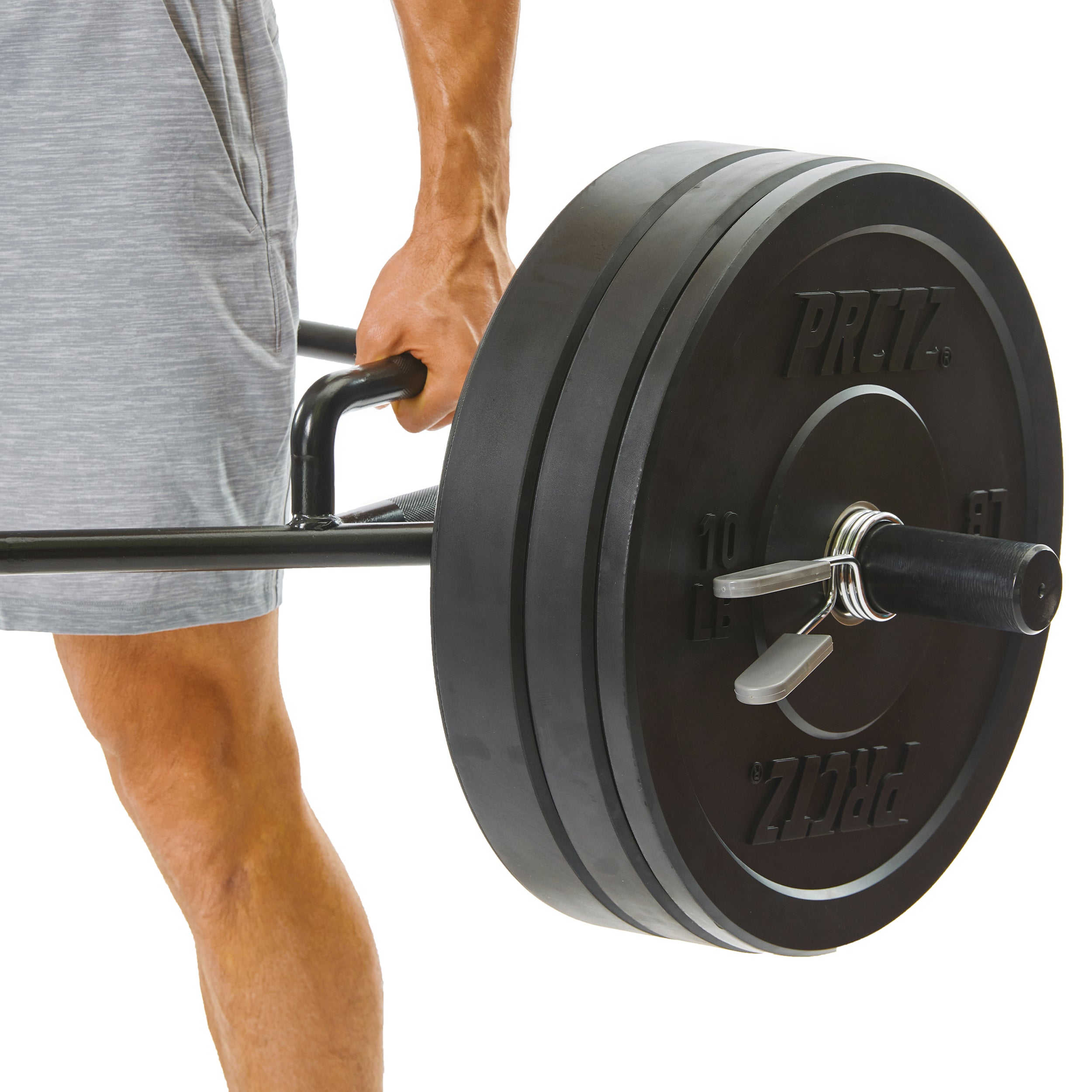 PRCTZ Olympic 50LB Hex Weight Trap Bar with 2-Inch Sleeve - Heavy Duty Strength Training Equipment for Deadlifts, Squats & Home Gym Workouts
