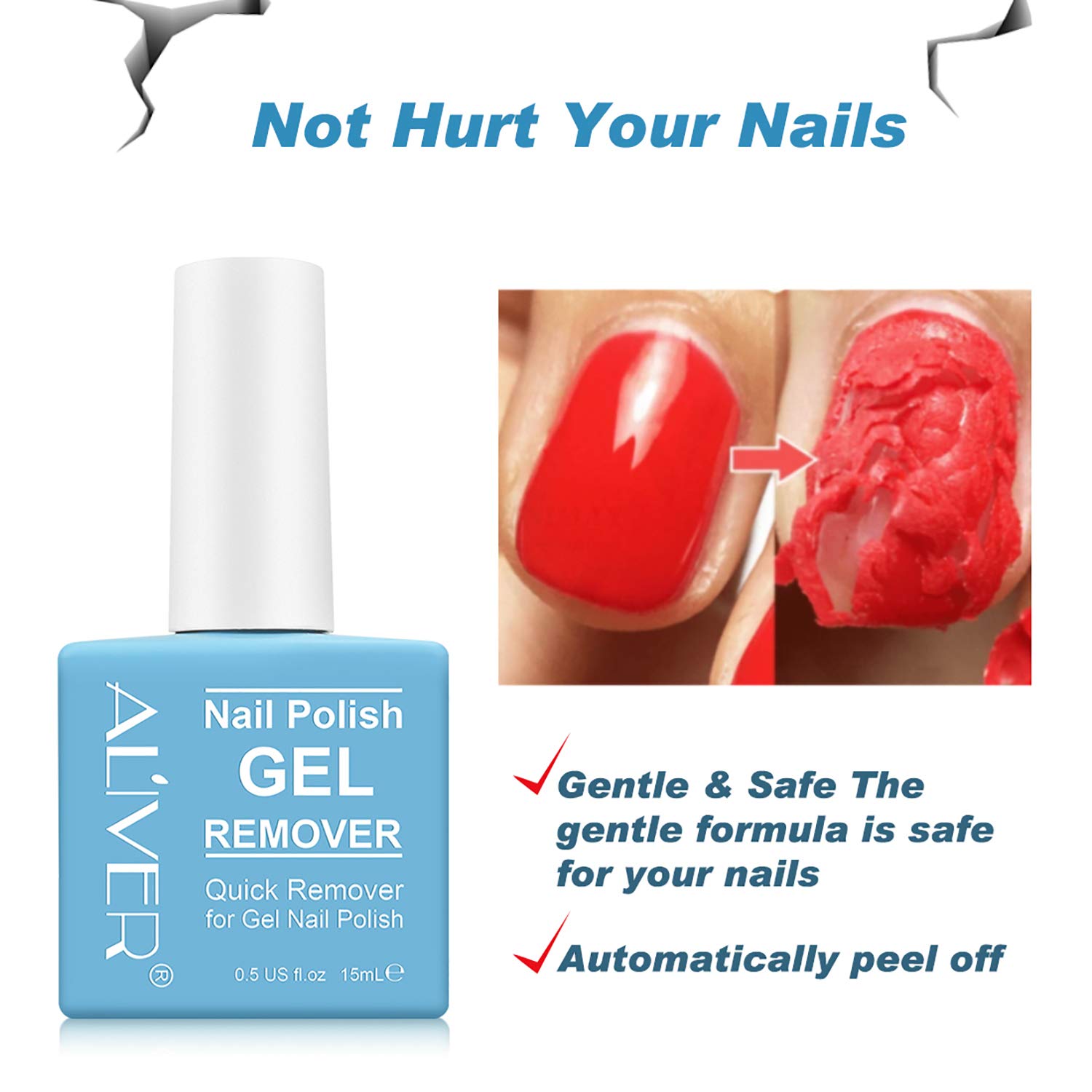 Professional Nail Polish Remover for Gel & Natural Nails - Fast Acting in 3-5 Minutes, Gentle Formula, No Damage (2 Pack) - Perfect for Salon & Home Manicures