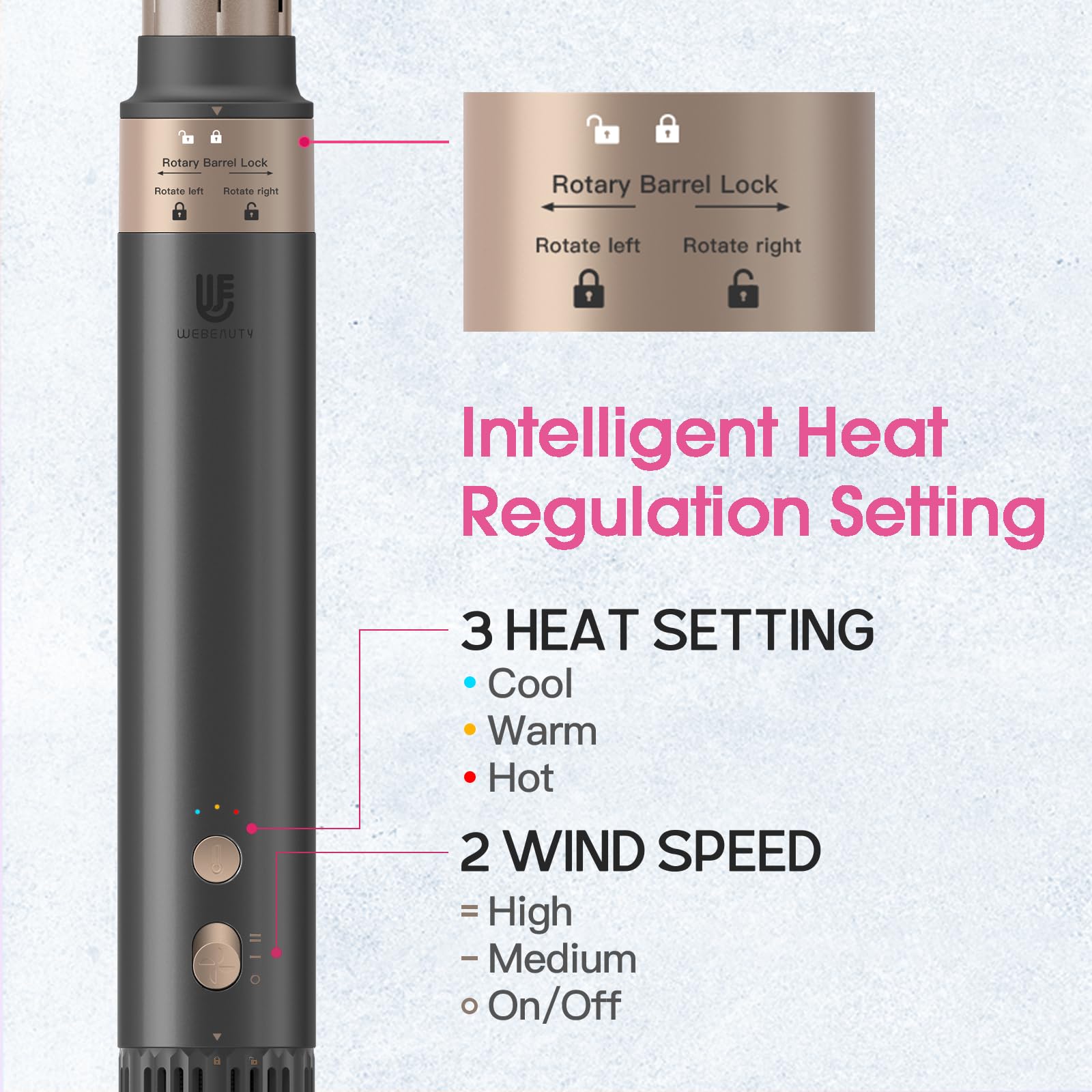 Hot Air Styler Blow Dryer Brush - Negative Ionic Hair Curler for Volumizing, Straightening & Curling | 3-in-1 Multi Styler for Straight, Wavy & Curly Hair | Perfect for Home Use, Travel & Salon Styling (Black)