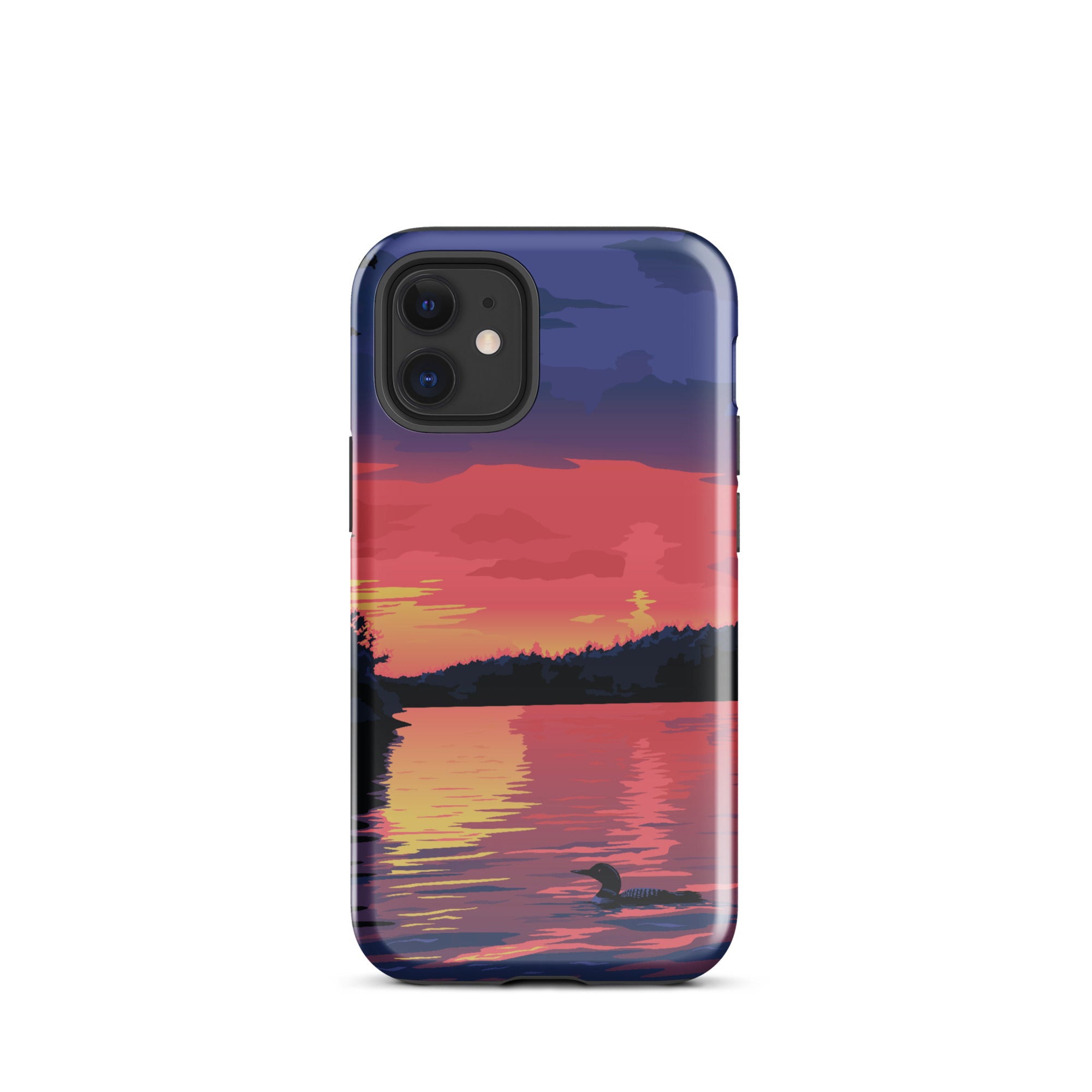 Premium iPhone Protective Case with Sunset Loon Design - Shockproof & Scratch-Resistant Cover for iPhone [Models] | Perfect for Outdoor Adventures, Travel & Daily Protection