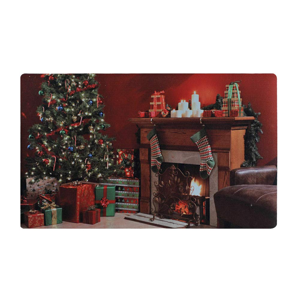 Christmas Doormat - Non-Slip Rubber Backing Welcome Mat for Indoor & Outdoor Use - Holiday Decor for Home Entry, Patio, Garden - Perfect for Winter, Xmas, Fireplace Decorations - Great Gift Idea for Family & Friends
