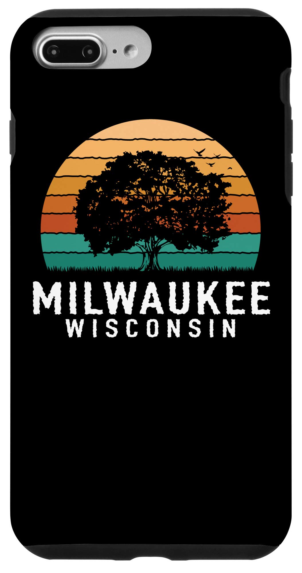 iPhone 7 Plus/8 Plus Vintage Milwaukee Sunset Case - Wisconsin Souvenir Phone Cover for Travelers & Locals - Perfect for Sightseeing & Gifting